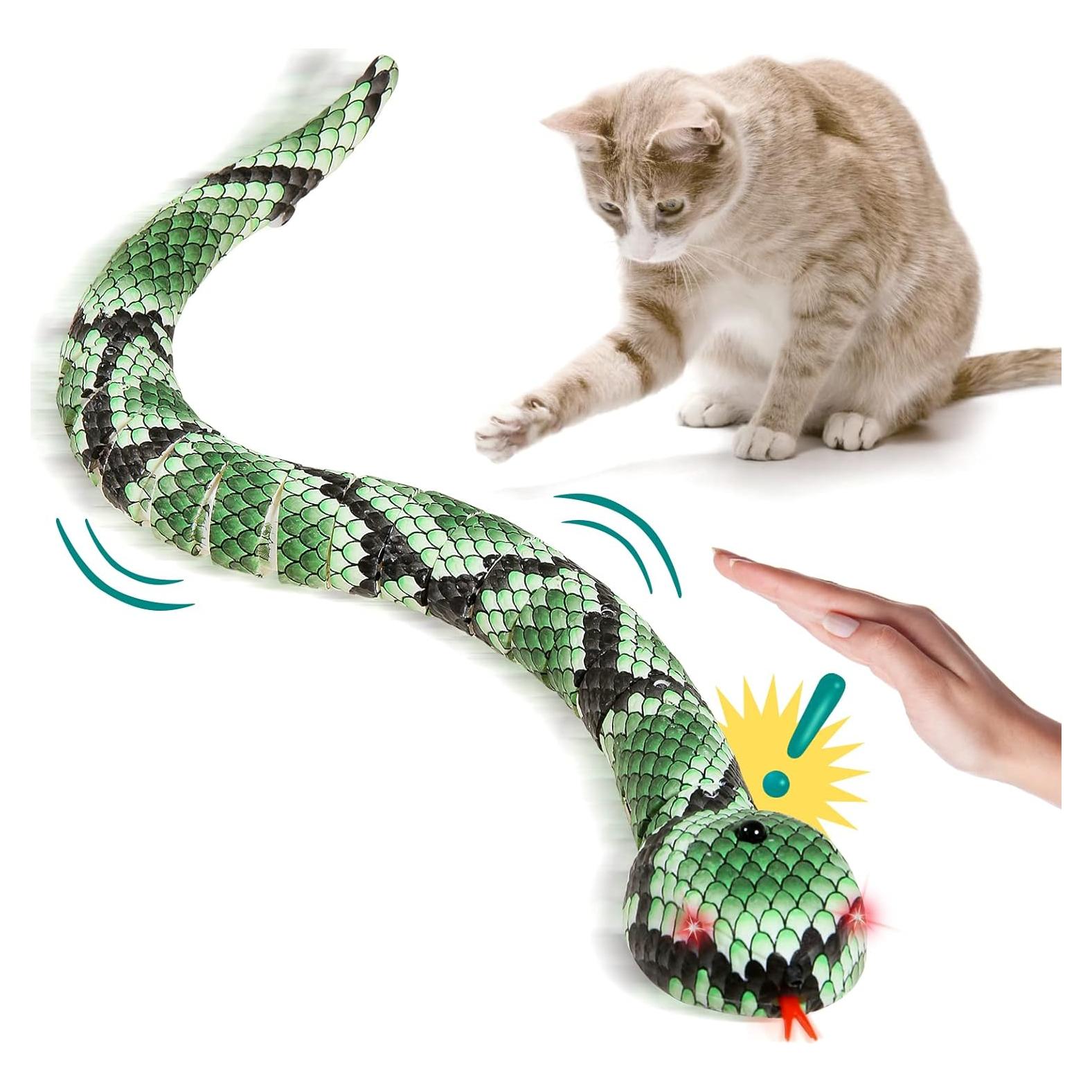 Juguete Interactivo para Gatos y Perros Serpiente Verde 38.5cm