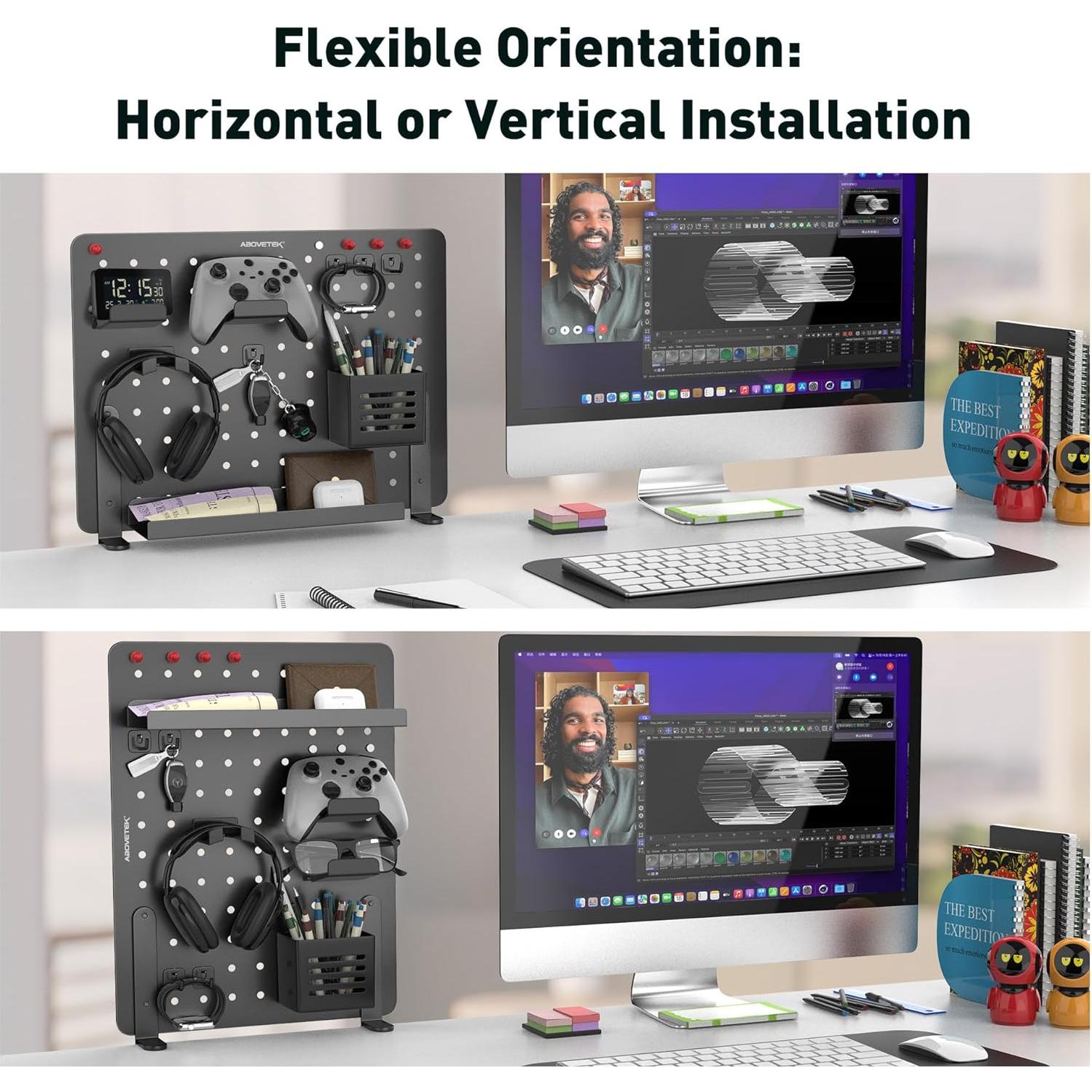 Tablero de Perforación de Escritorio DeskLogics Negro con Abrazadera