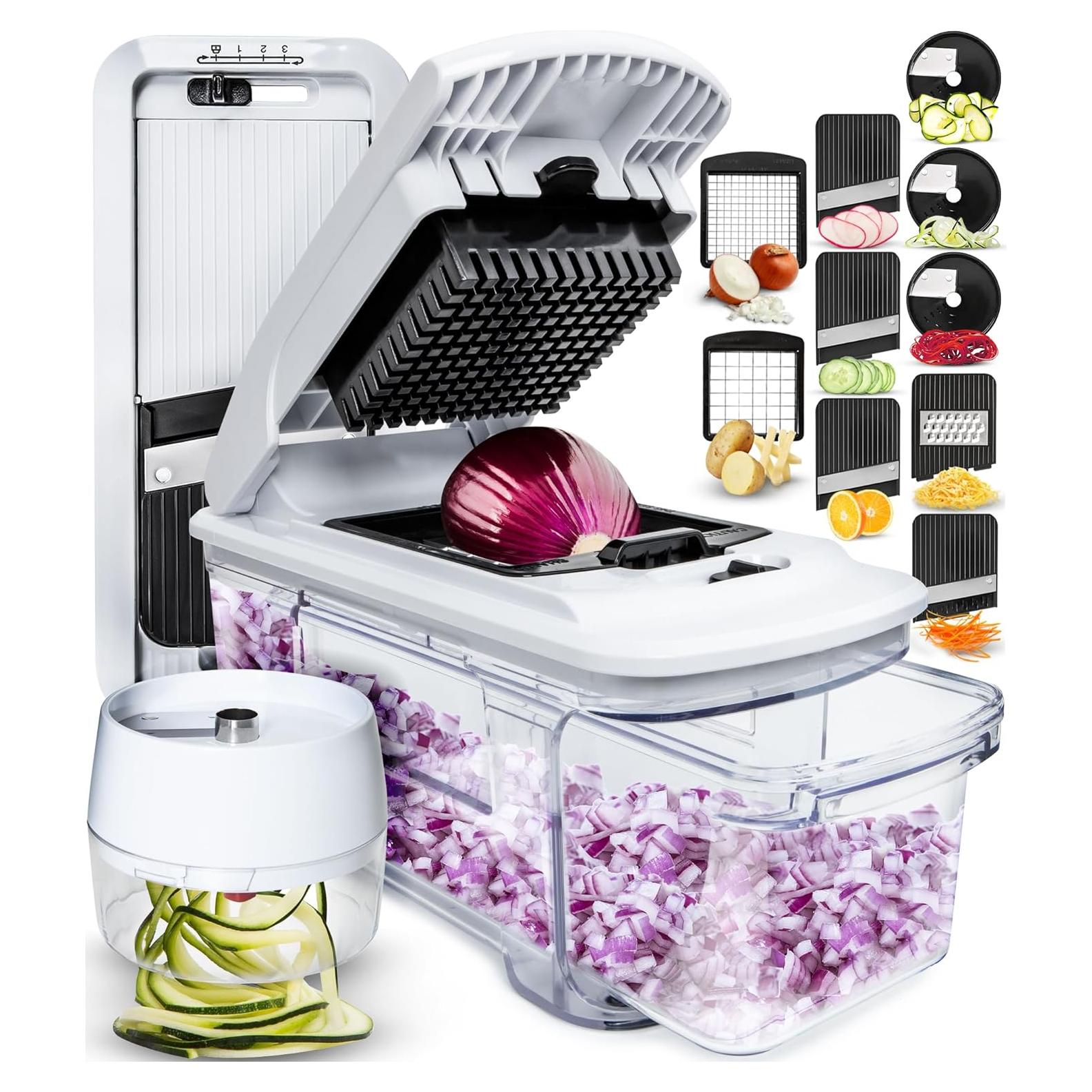 Cortador Mandolina 6 en 1 Fullstar Negro/Blanco - Rallador y Espiralizador