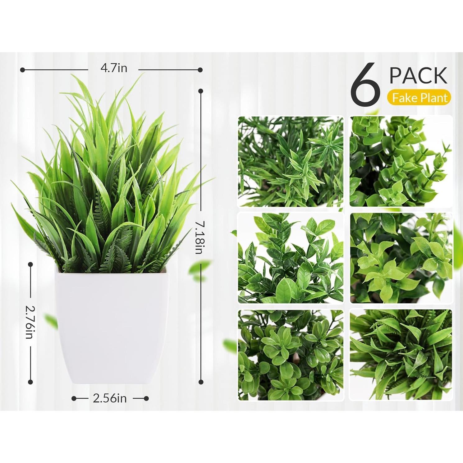 6 Plantas Artificiales en Macetas Der Rose - Eucalipto Verde