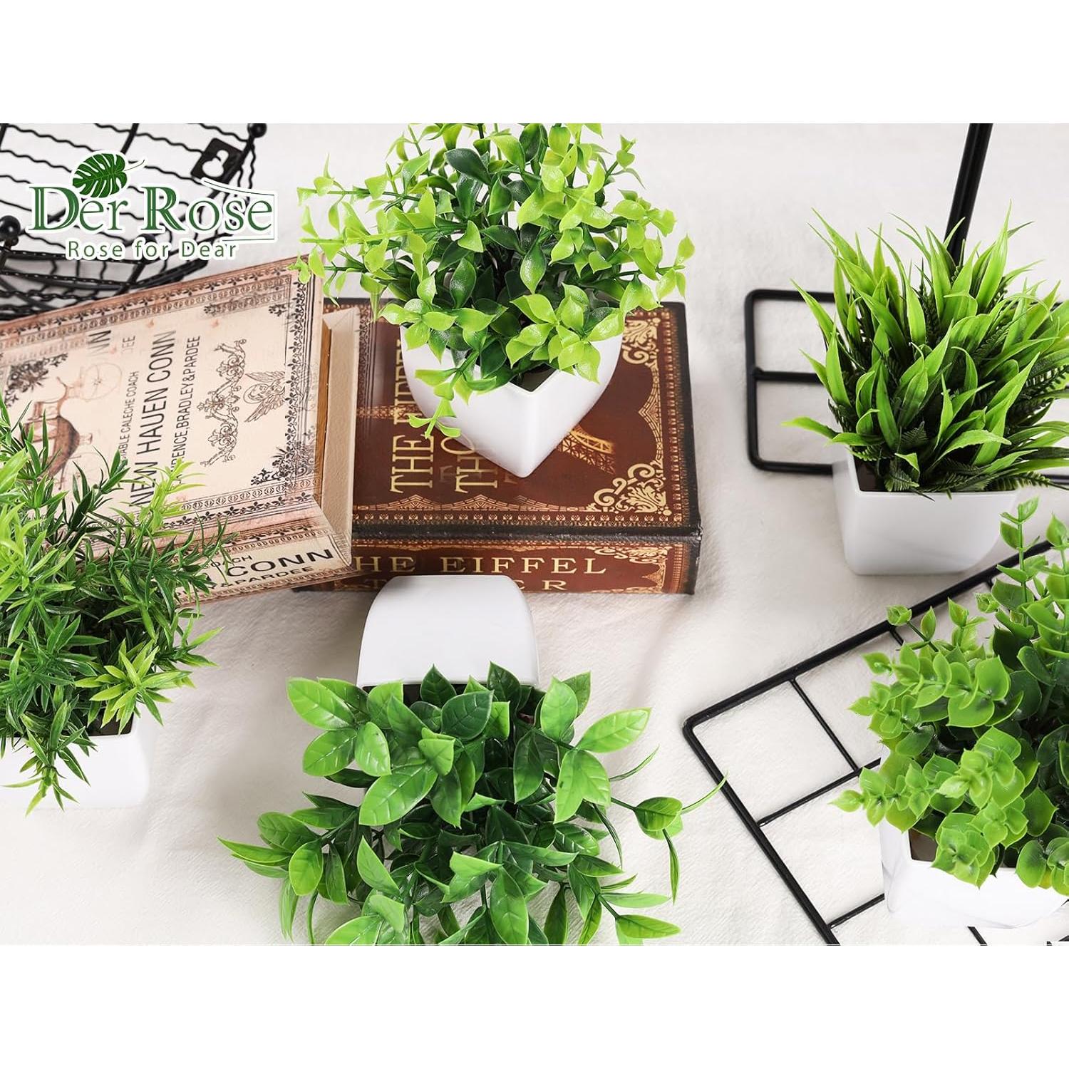 6 Plantas Artificiales en Macetas Der Rose - Eucalipto Verde