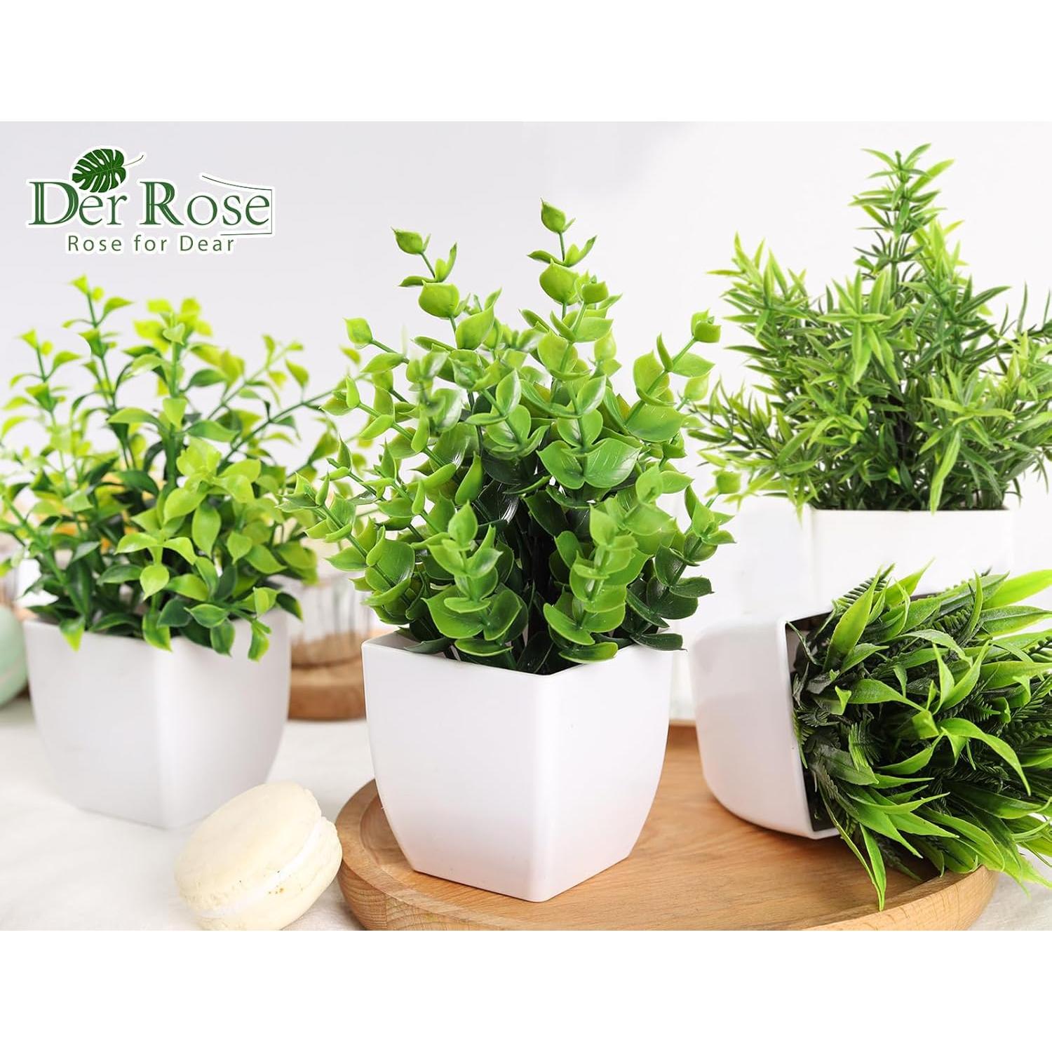 6 Plantas Artificiales en Macetas Der Rose - Eucalipto Verde