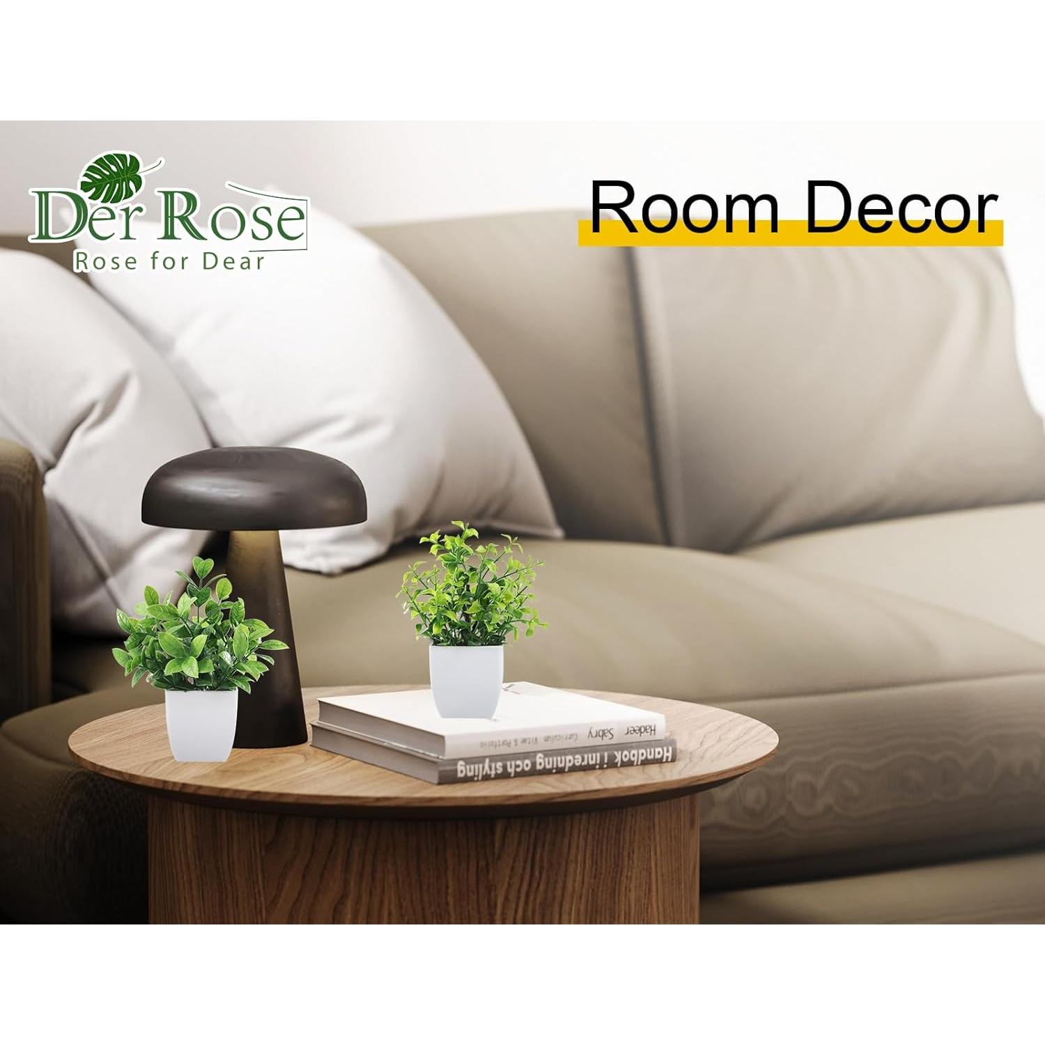 6 Plantas Artificiales en Macetas Der Rose - Eucalipto Verde