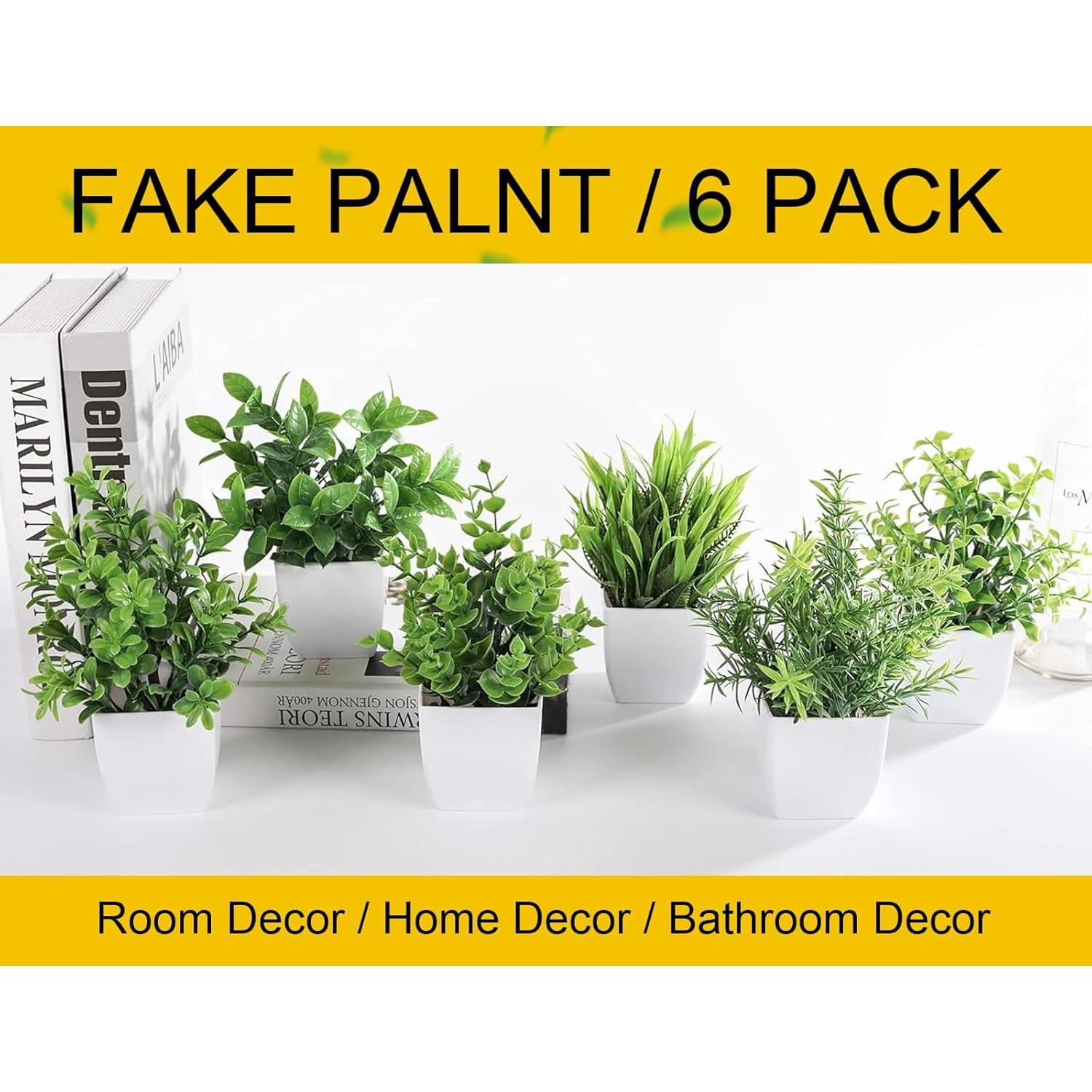 6 Plantas Artificiales en Macetas Der Rose - Eucalipto Verde