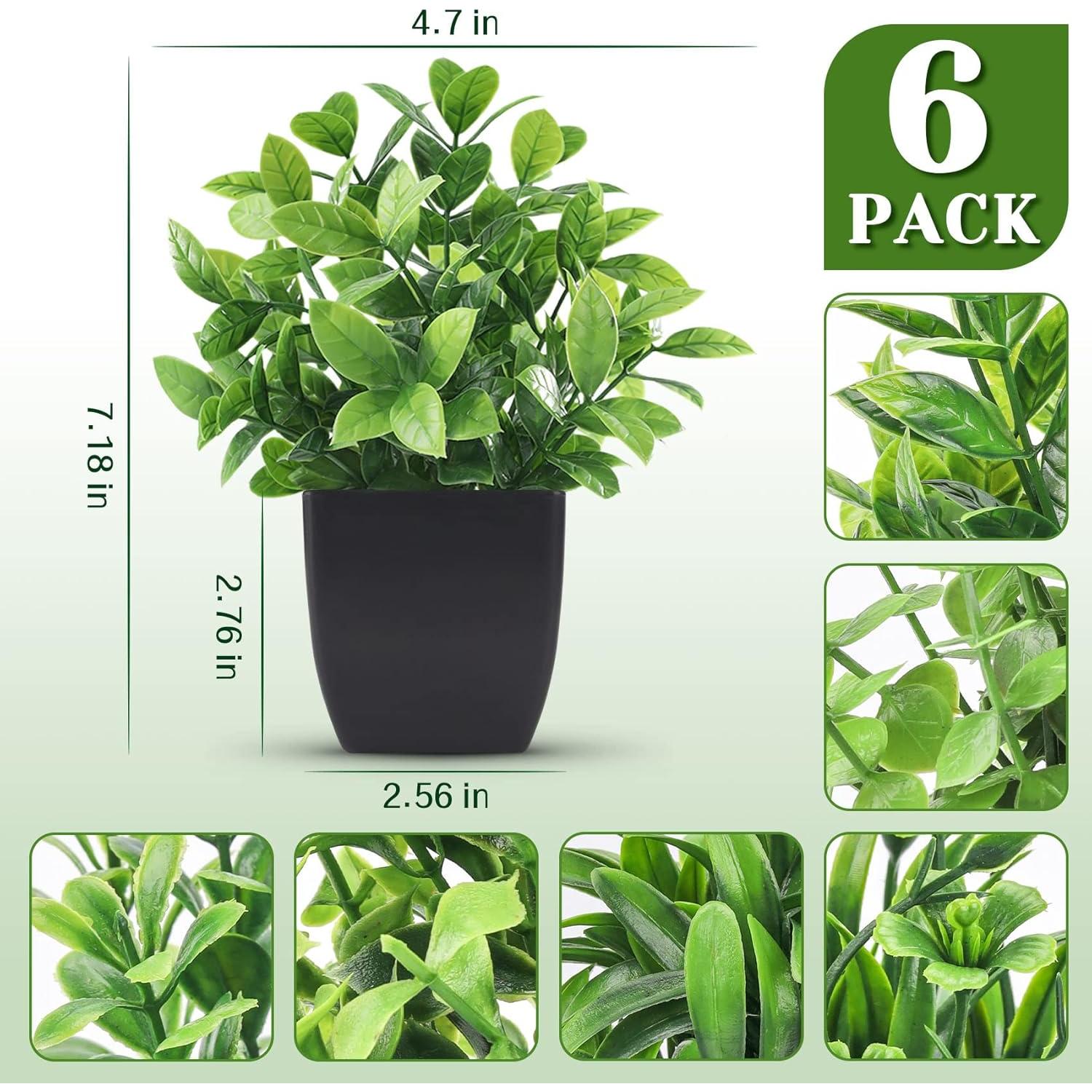 6 Plantas Artificiales en Macetas Der Rose - Decoración Verde