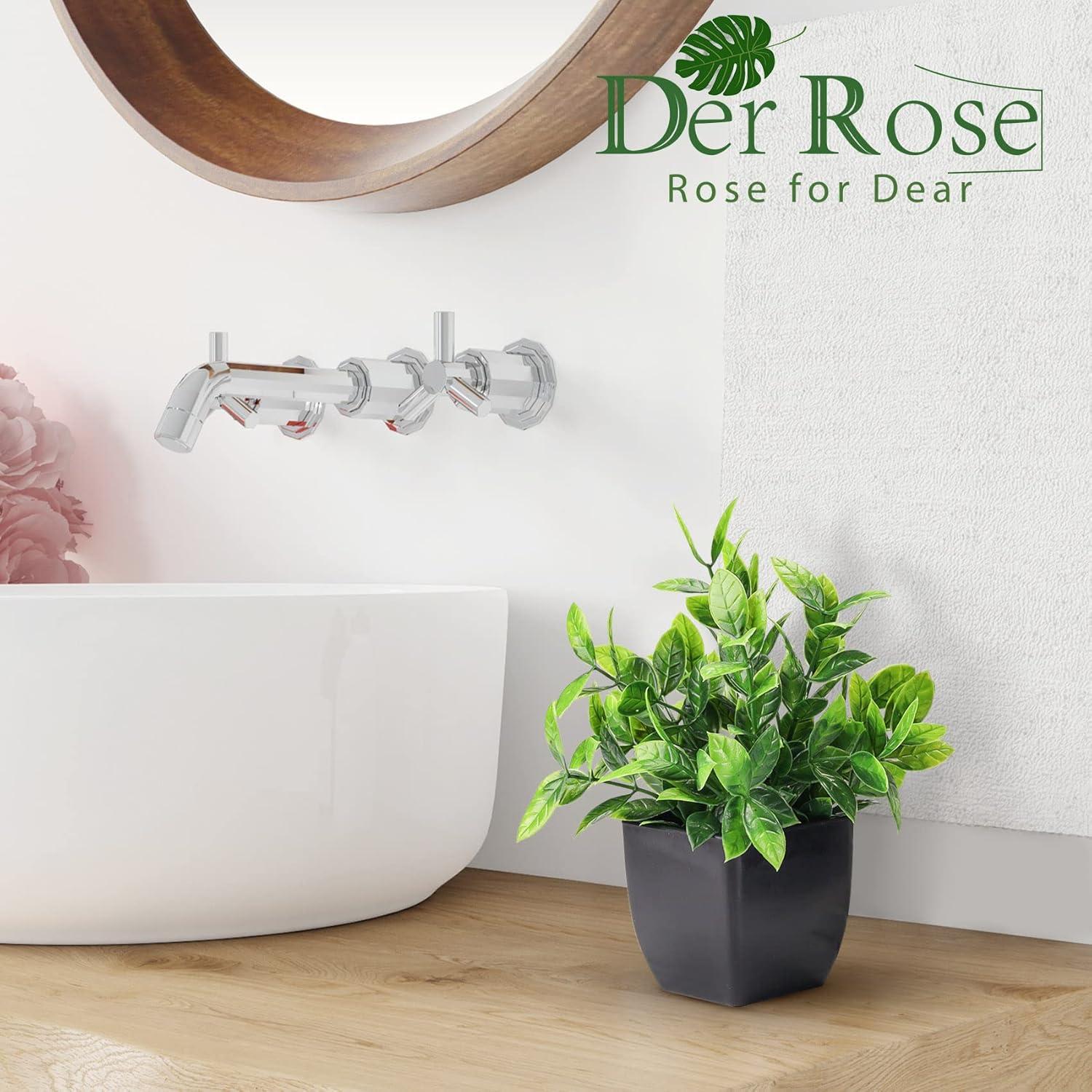 6 Plantas Artificiales en Macetas Der Rose - Decoración Verde