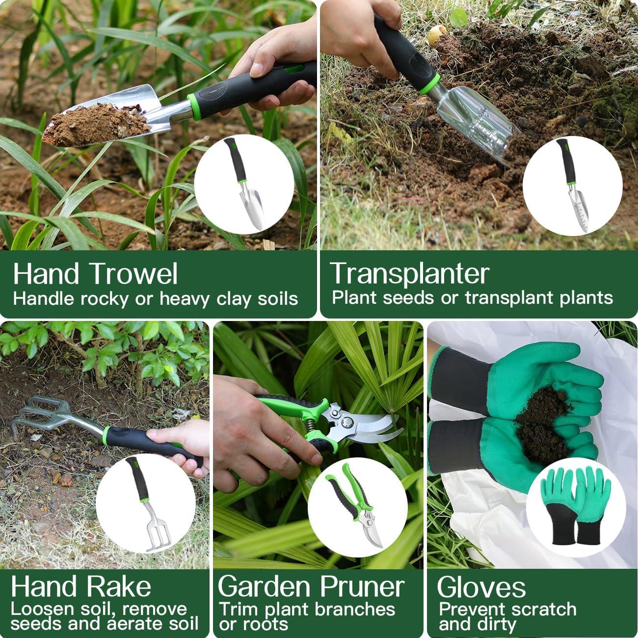 Juego de Herramientas de Jardinería Housolution 8PCS Ergonómico