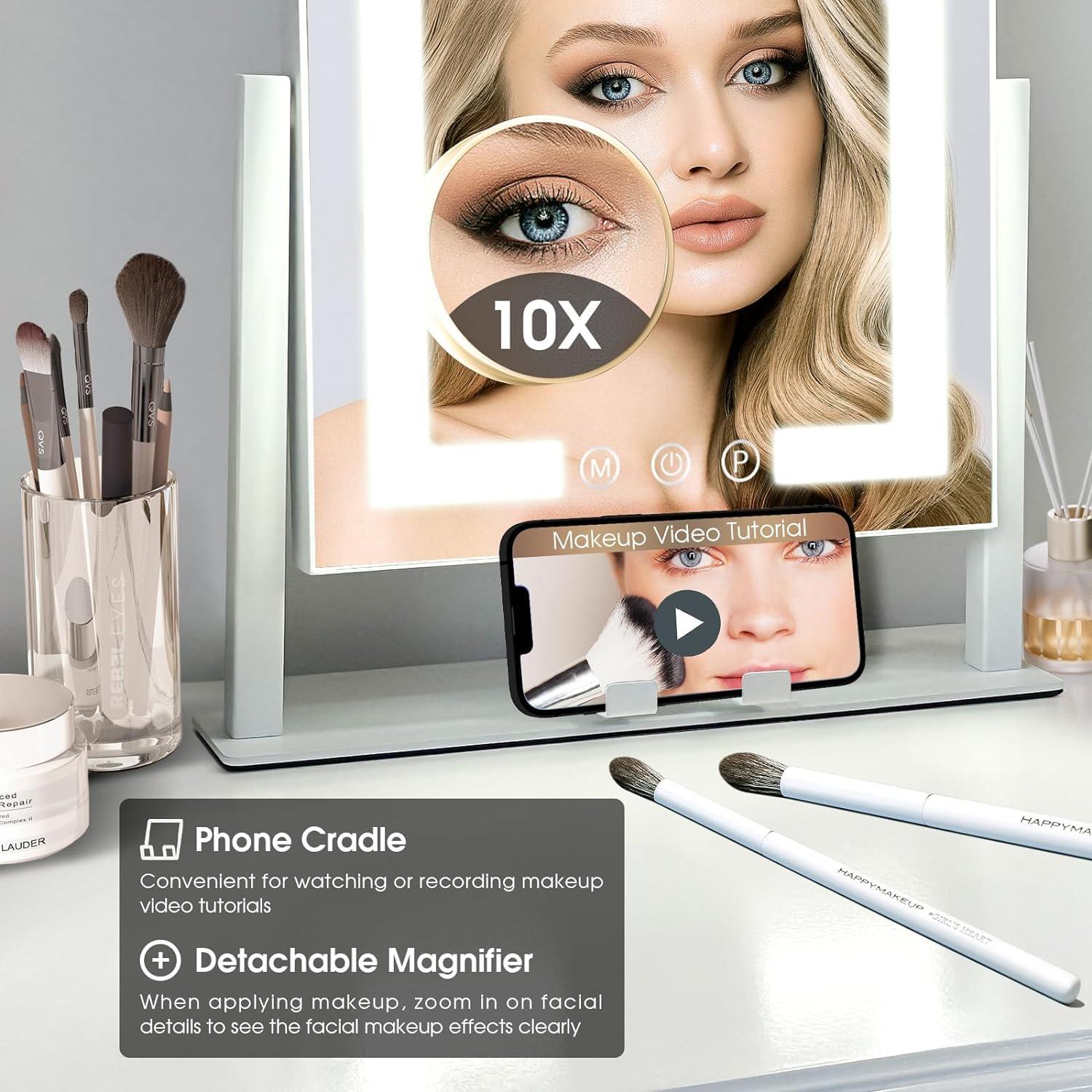 Espejo de Maquillaje Iluminado Kottova 36.83cm 10X Magnificación