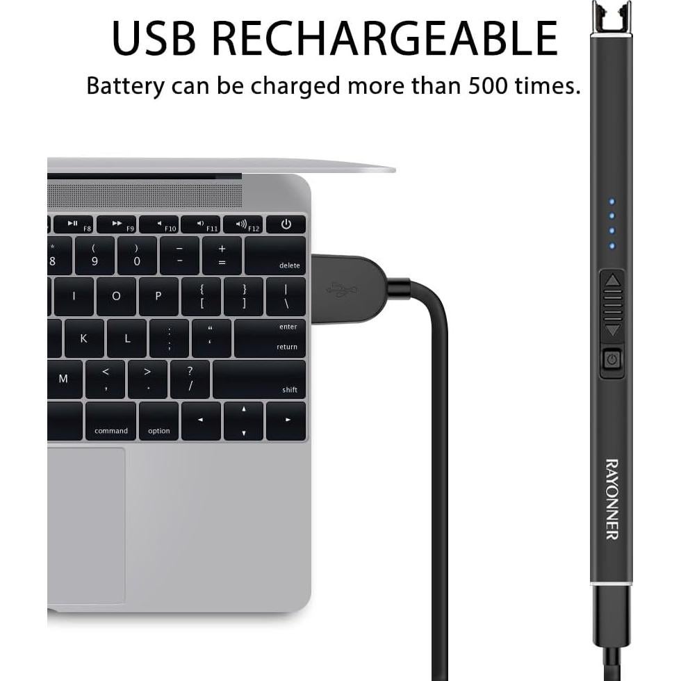Encendedor Eléctrico RAYONNER Recargable USB a Prueba de Viento