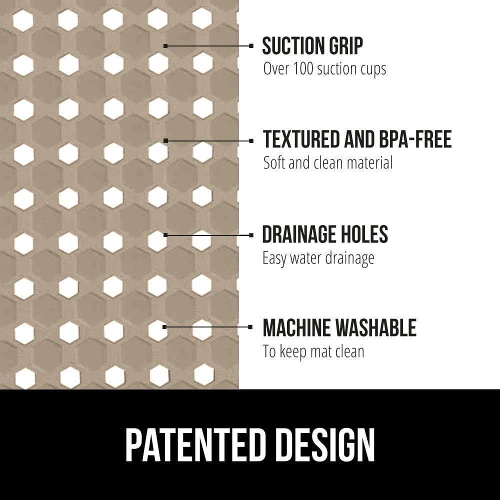 Alfombrilla de Ducha GORILLA GRIP Cuadrada 53.34 cm Beige