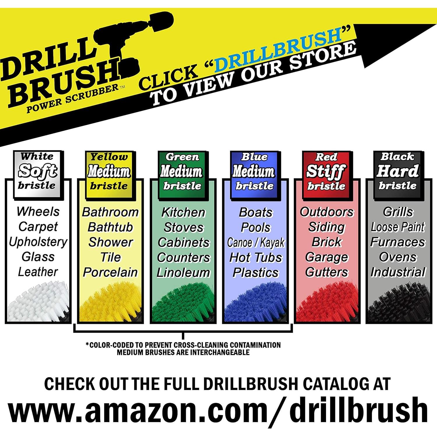 Kit de Cepillos de Limpieza Drillbrush 4 Piezas Nylon Duro