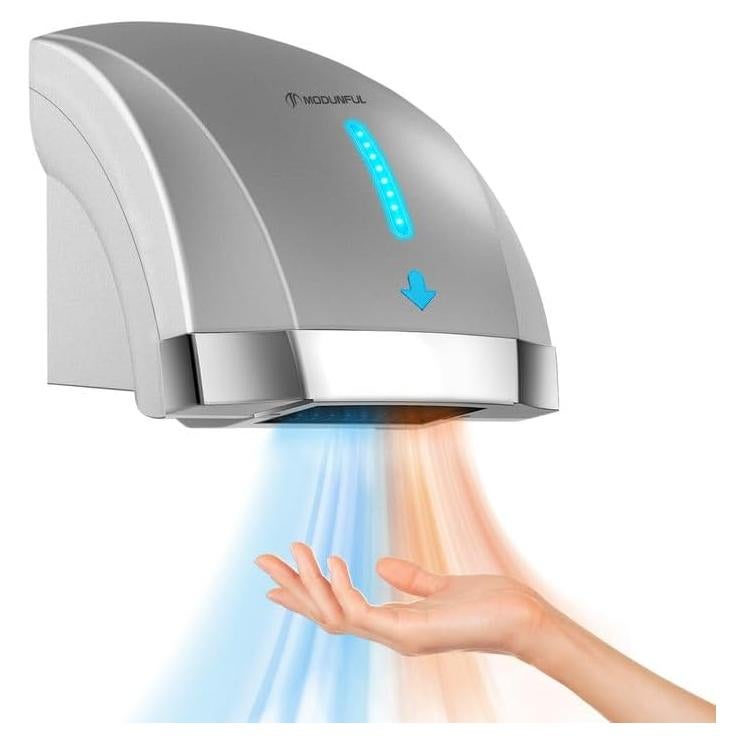 Secador de Manos Eléctrico Modunful Plata 1600W Sin Contacto