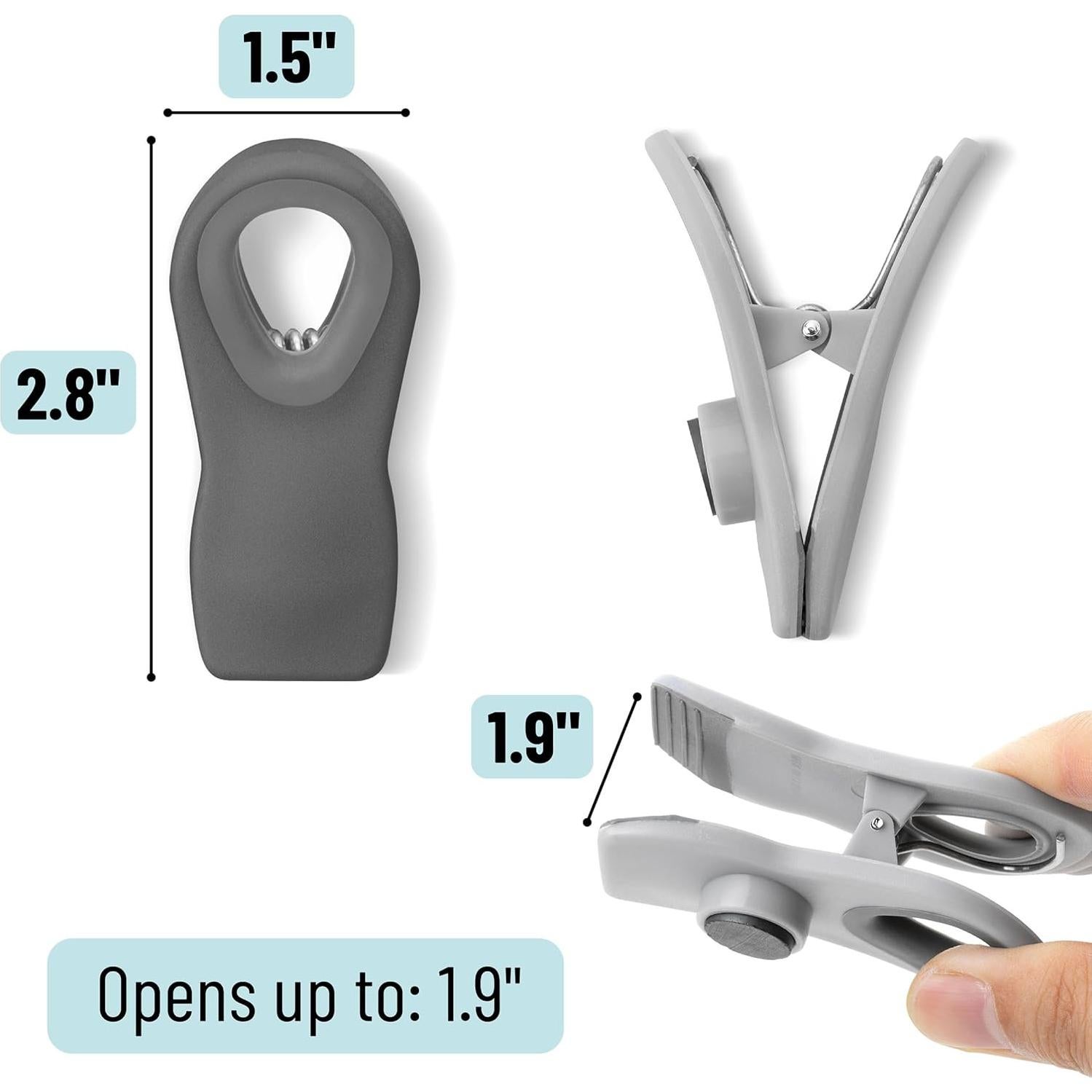 Clips Magnéticos para Bolsas Mr. Pen - Paquete de 6 Grises