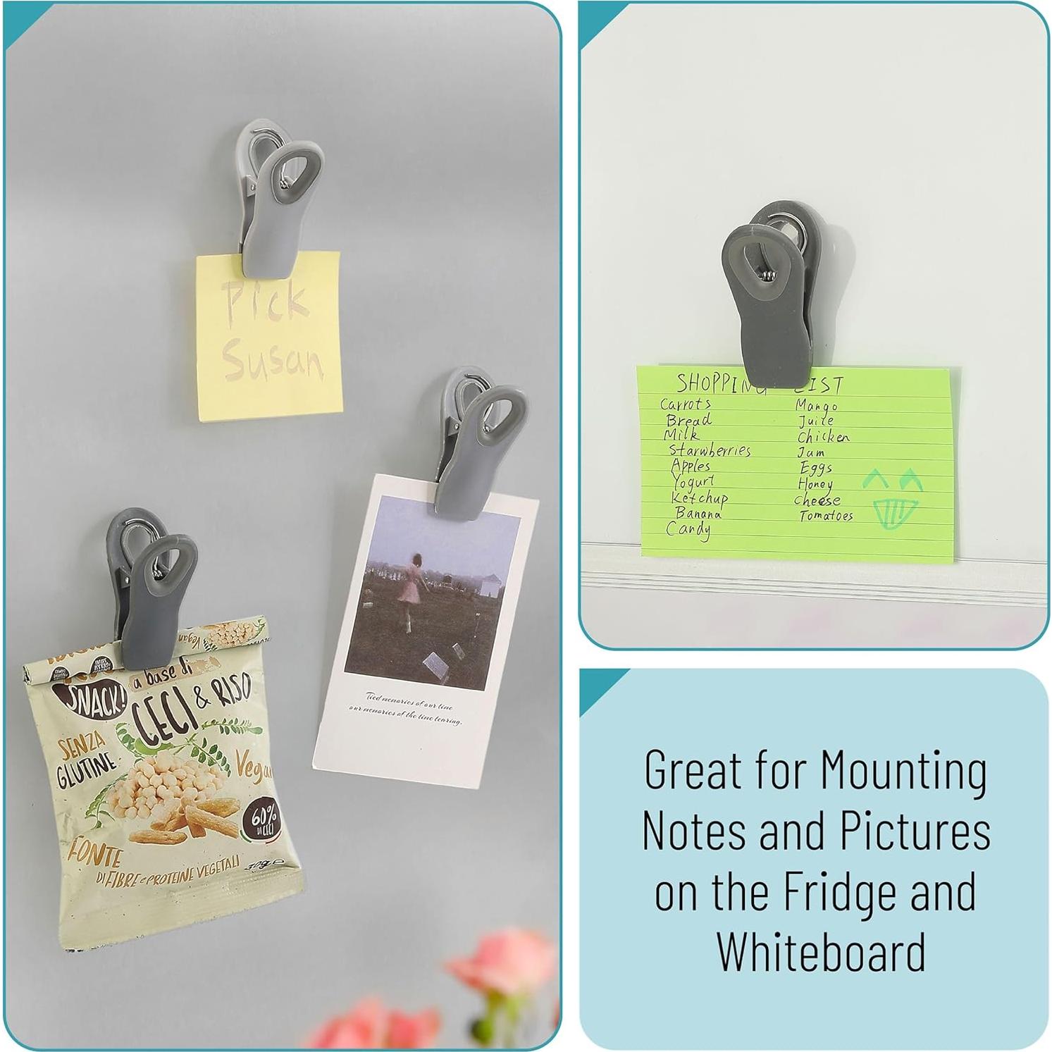 Clips Magnéticos para Bolsas Mr. Pen - Paquete de 6 Grises