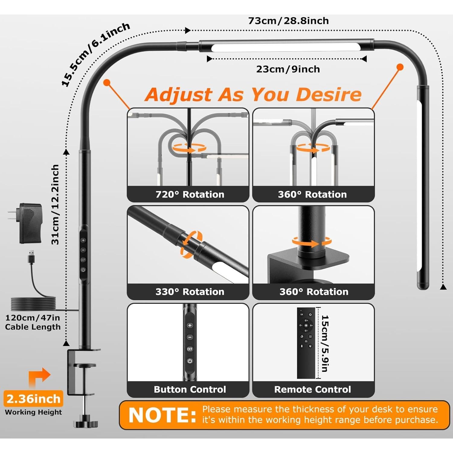 Lámpara de Escritorio LED Airlonv HD-TDL-D05G05 Ajustable