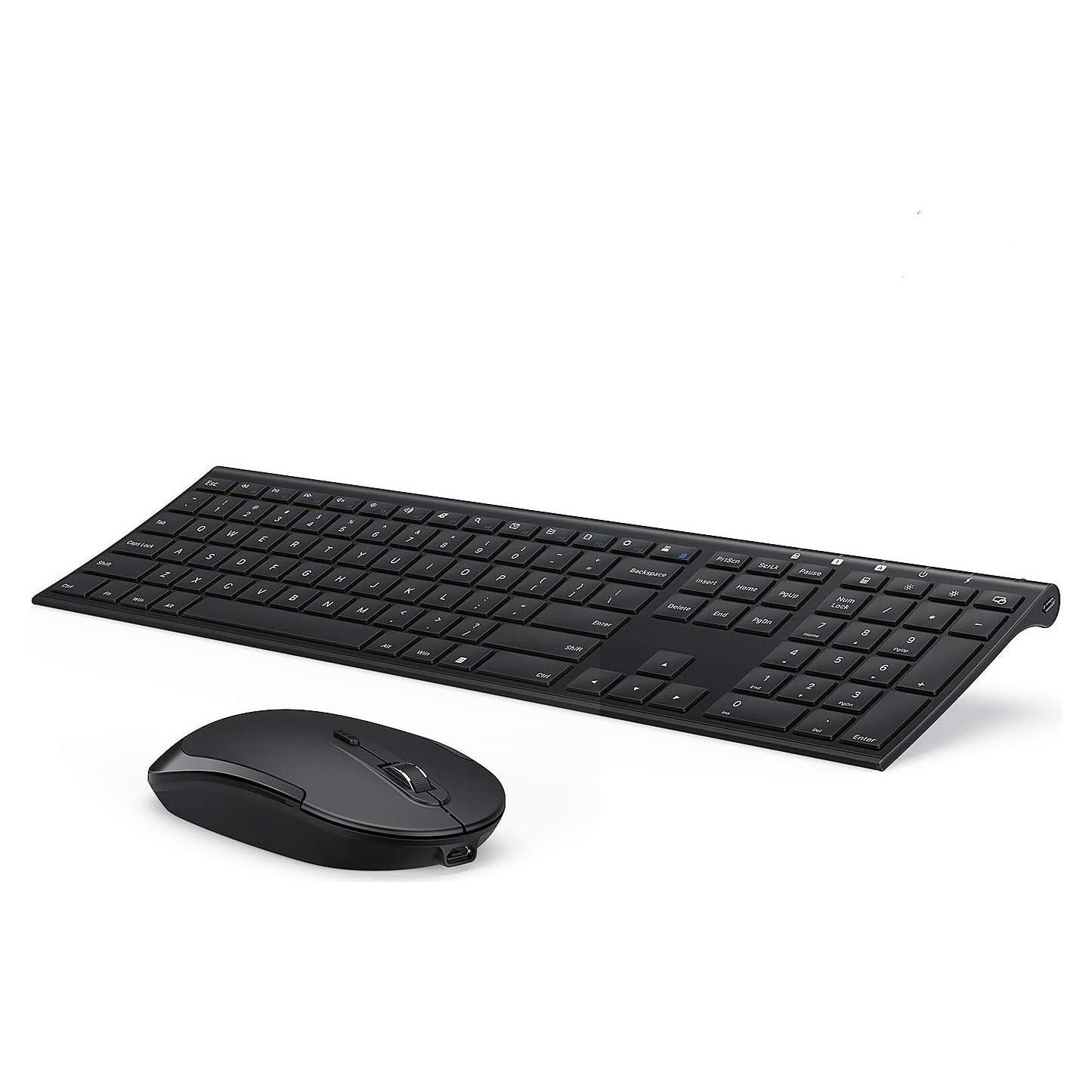Combo Teclado y Ratón Inalámbricos Vssoplor Negro Recargable