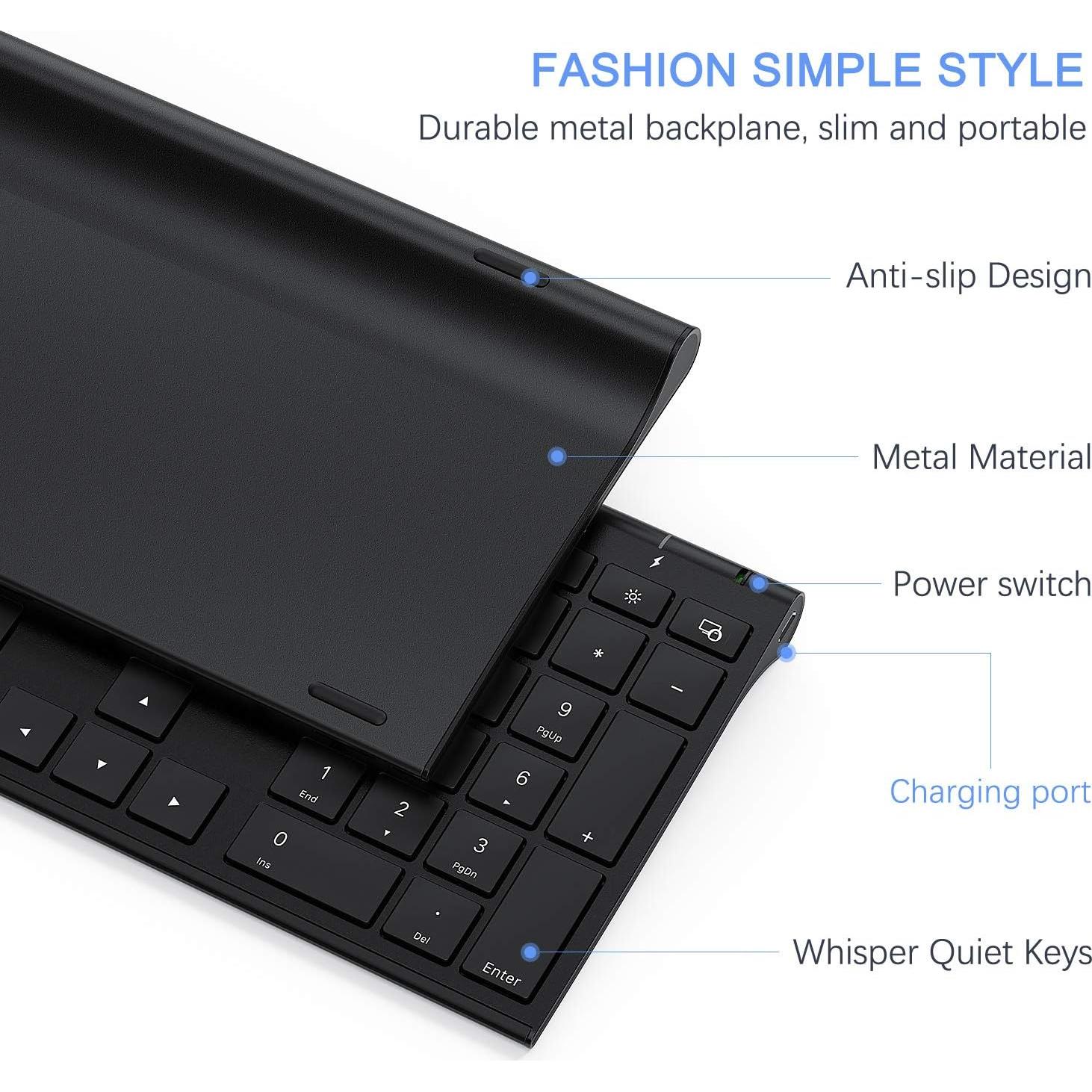 Combo Teclado y Ratón Inalámbricos Vssoplor Negro Recargable