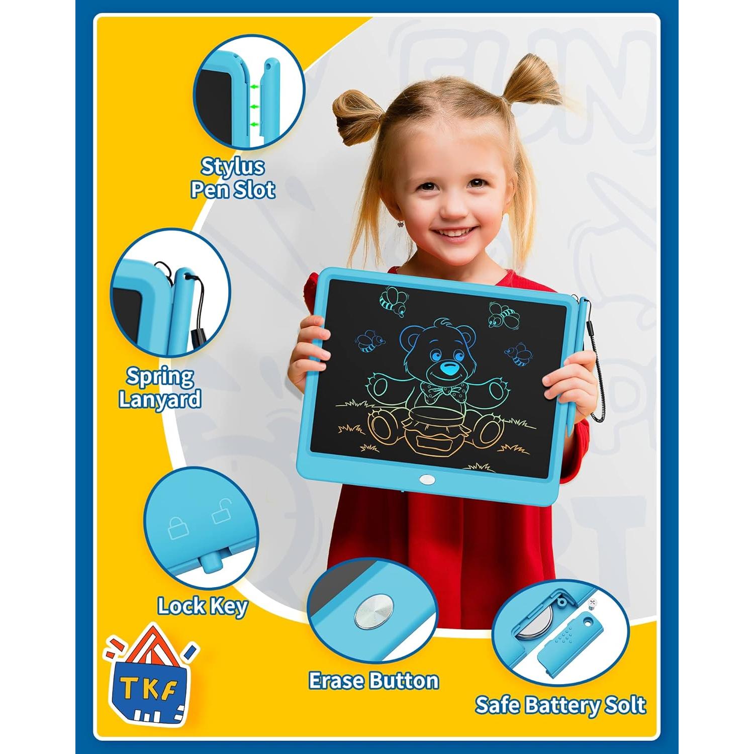 Tableta de Escritura LCD TEKFUN 12" Azul para Niños 3-7 Años