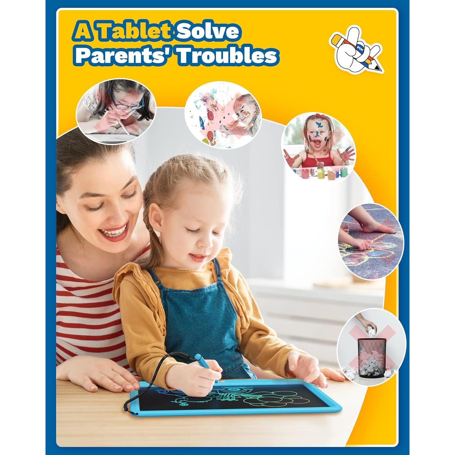 Tableta de Escritura LCD TEKFUN 12" Azul para Niños 3-7 Años