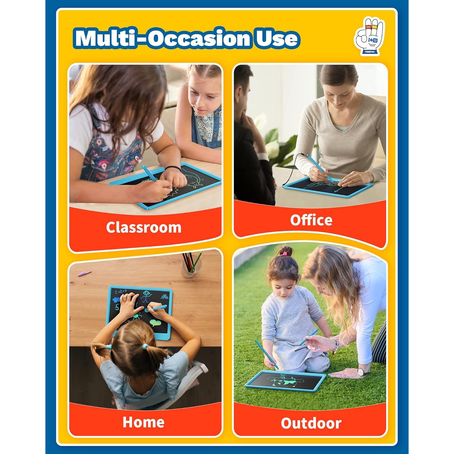 Tableta de Escritura LCD TEKFUN 12" Azul para Niños 3-7 Años