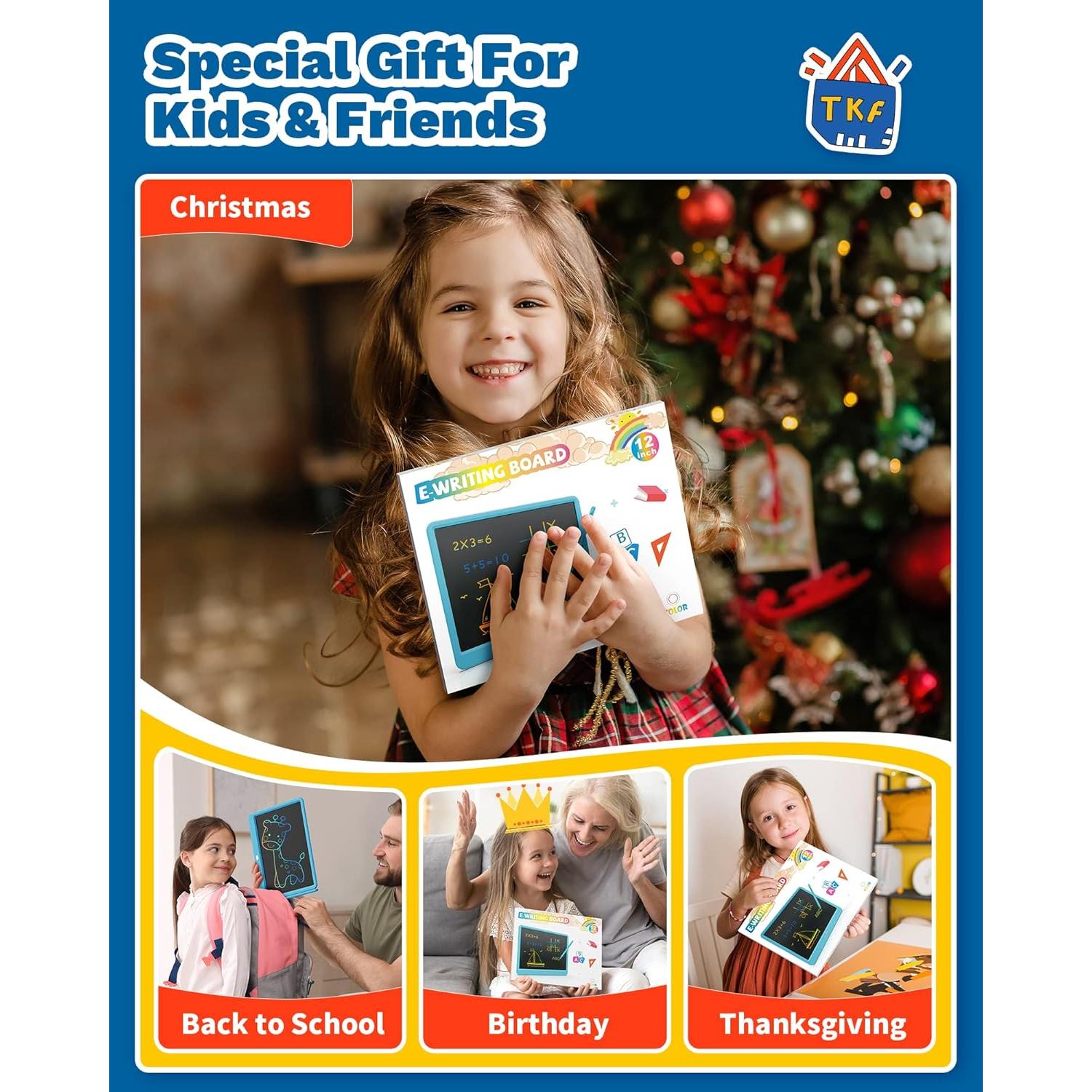 Tableta de Escritura LCD TEKFUN 12" Azul para Niños 3-7 Años