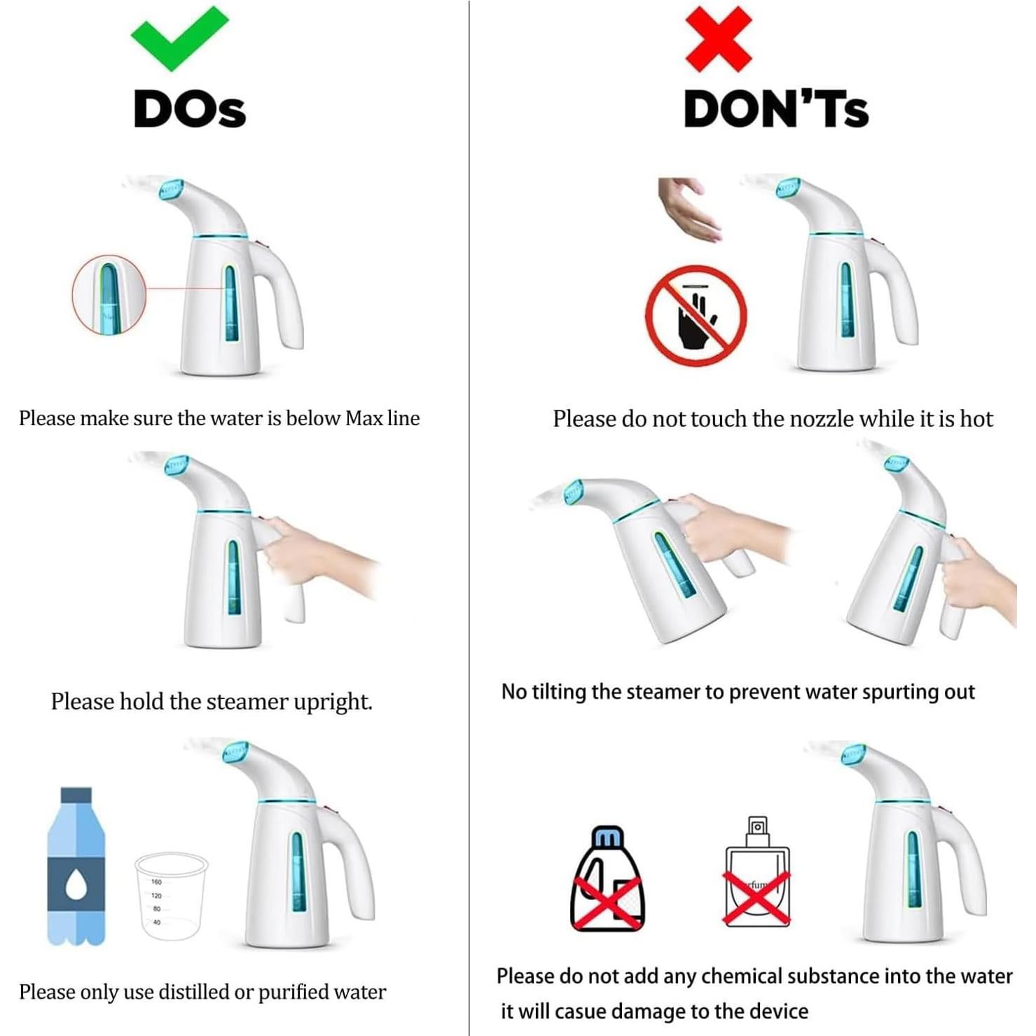 Vaporizador de Ropa OGHom HL8 Portátil 700W 240ml Calentamiento 30s