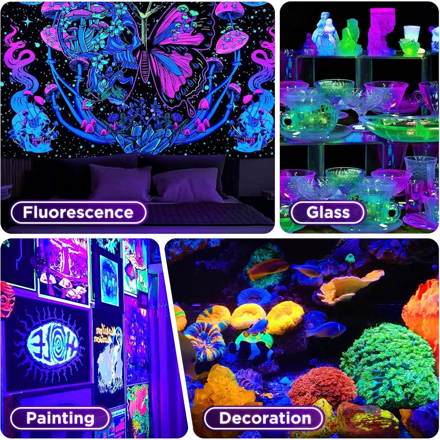 Luz Negra UV 150W AffyBulb Paquete de 2 IP66 para Fiestas