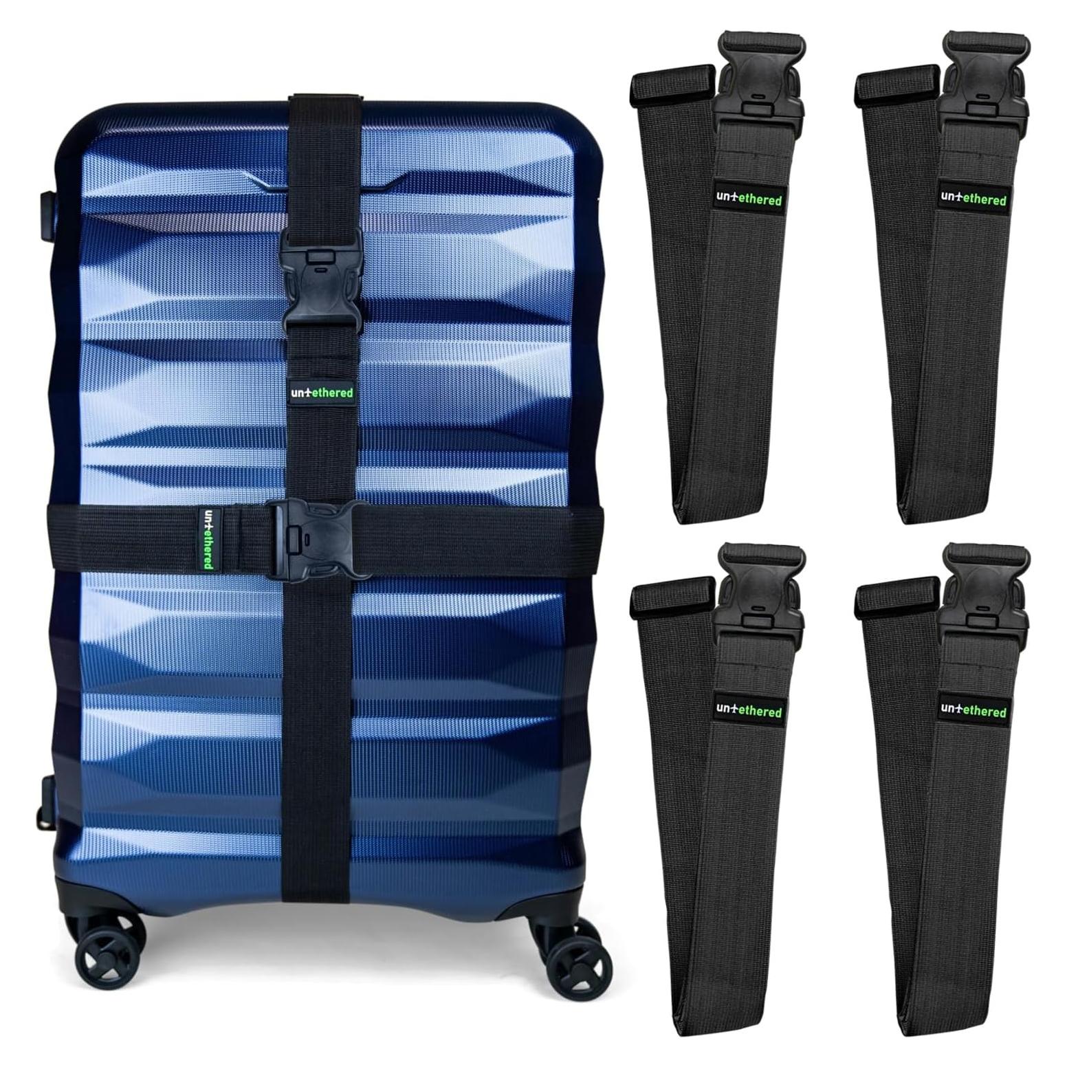 Correas de Equipaje Desatadas - Paquete de 4 Ajustables 1.83m
