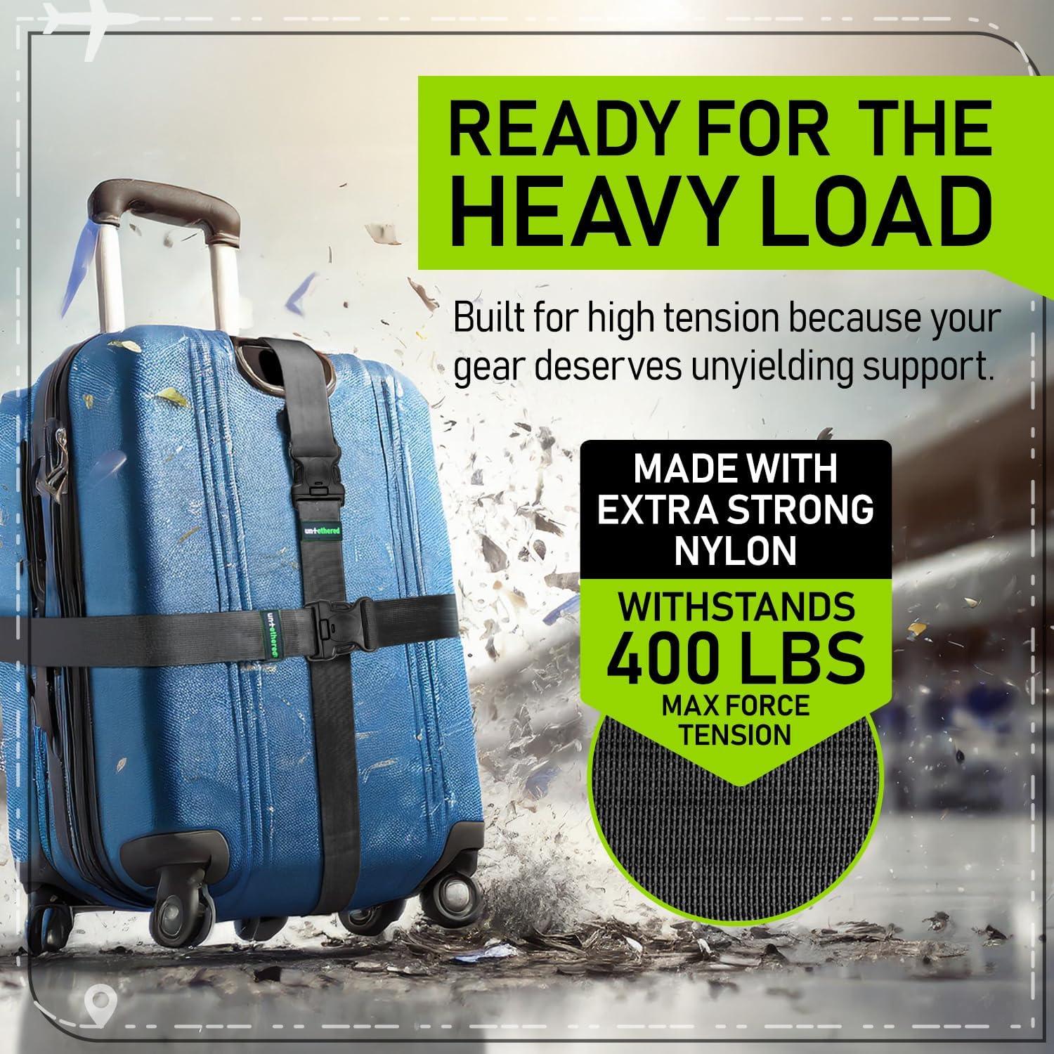 Correas de Equipaje Desatadas - Paquete de 4 Ajustables 1.83m