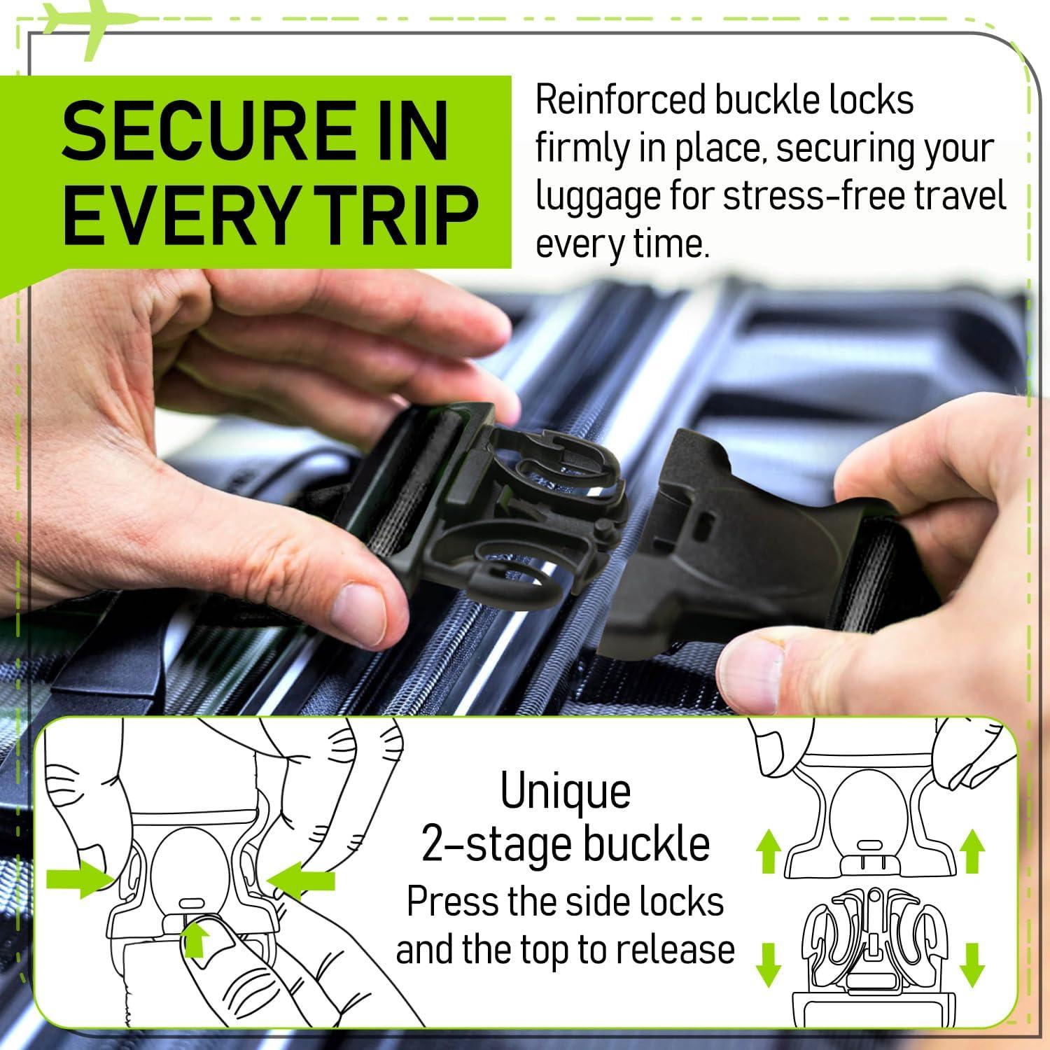 Correas de Equipaje Desatadas - Paquete de 4 Ajustables 1.83m