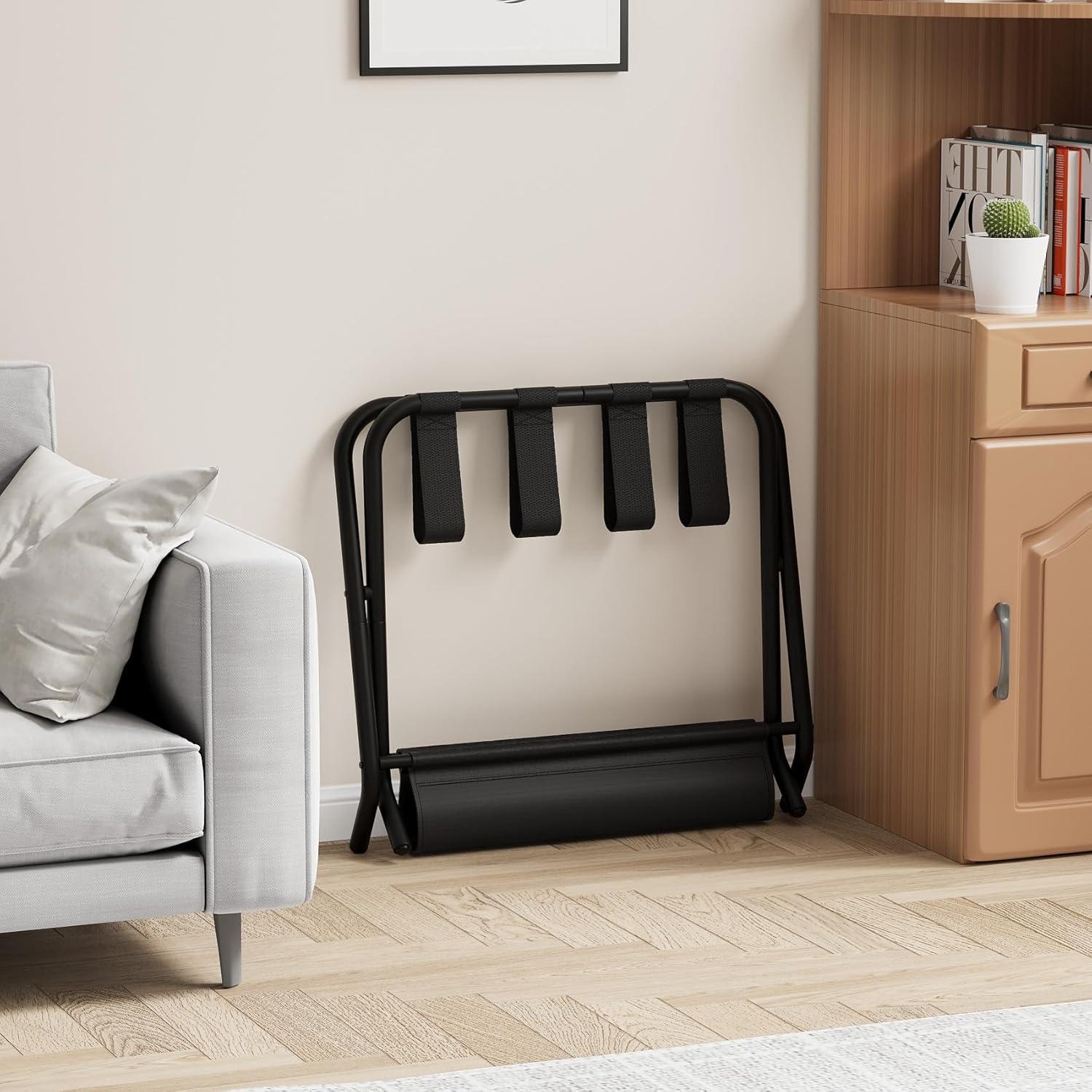 Soporte de Equipaje Plegable Smuxee Negro 2 Niveles 39.9 kg