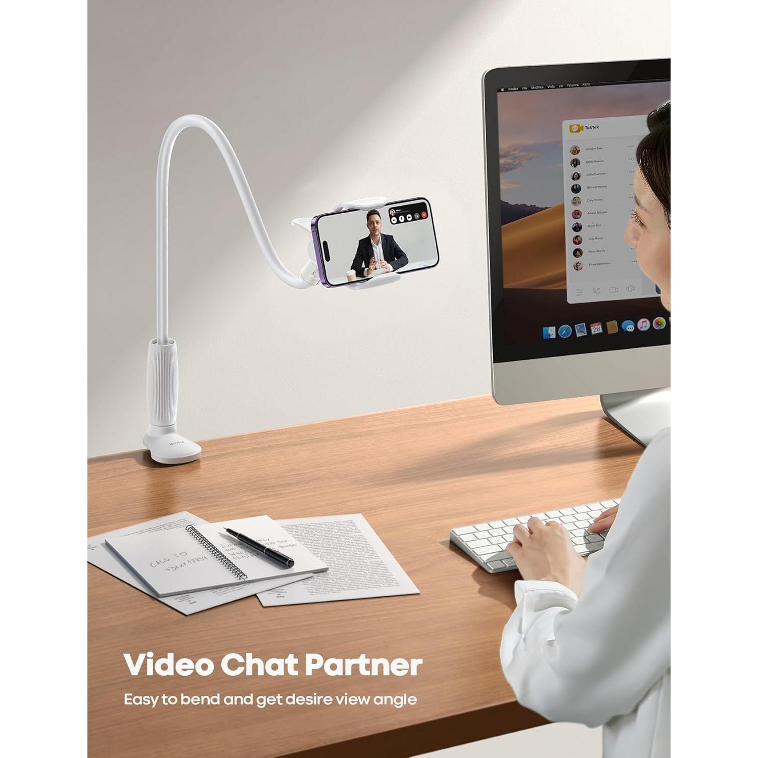 Soporte para teléfono Lamicall STGP01-EU-W cuello de ganso 84.8 cm