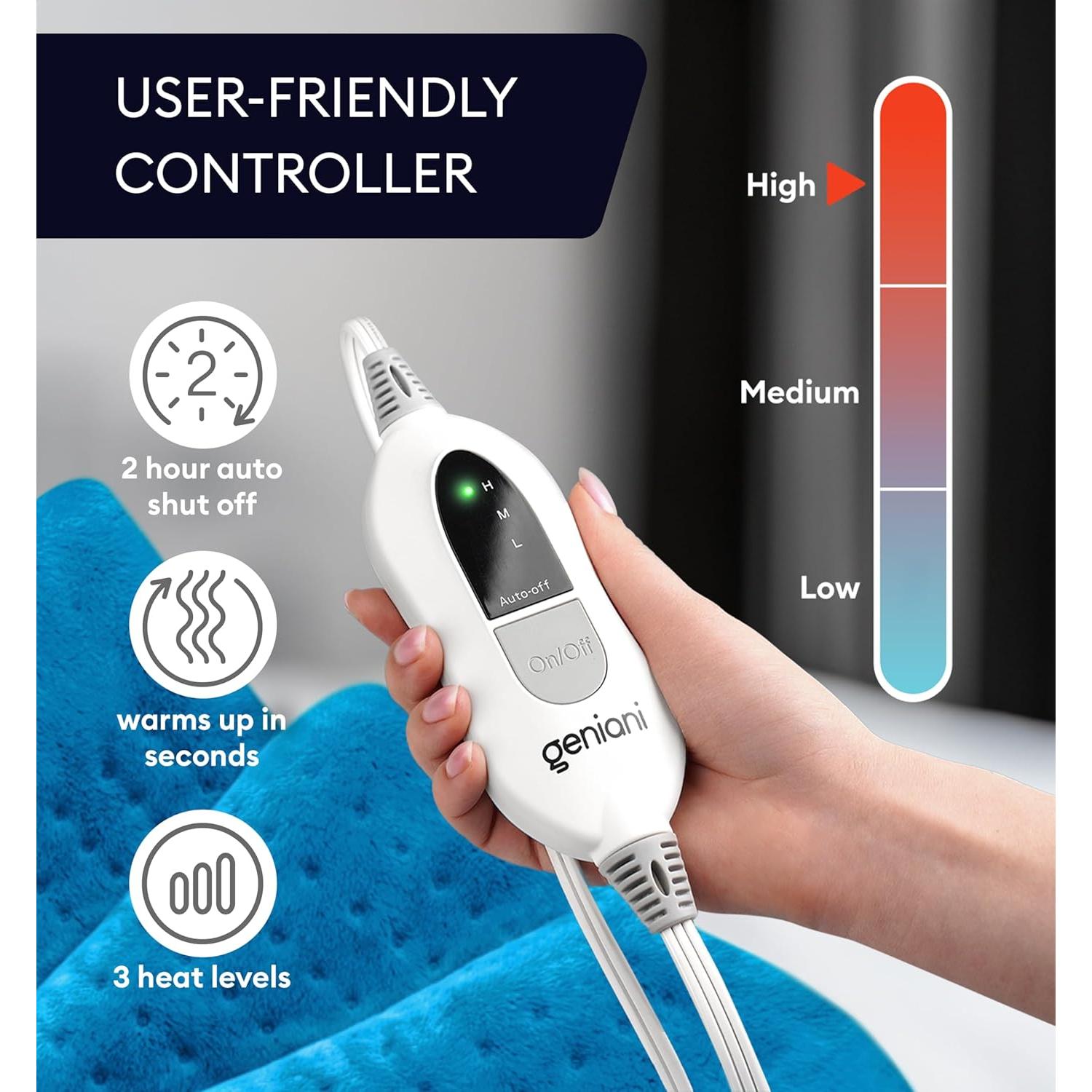 Almohadilla Térmica Geniani XXL 45.72x66.04cm Azul Aqua