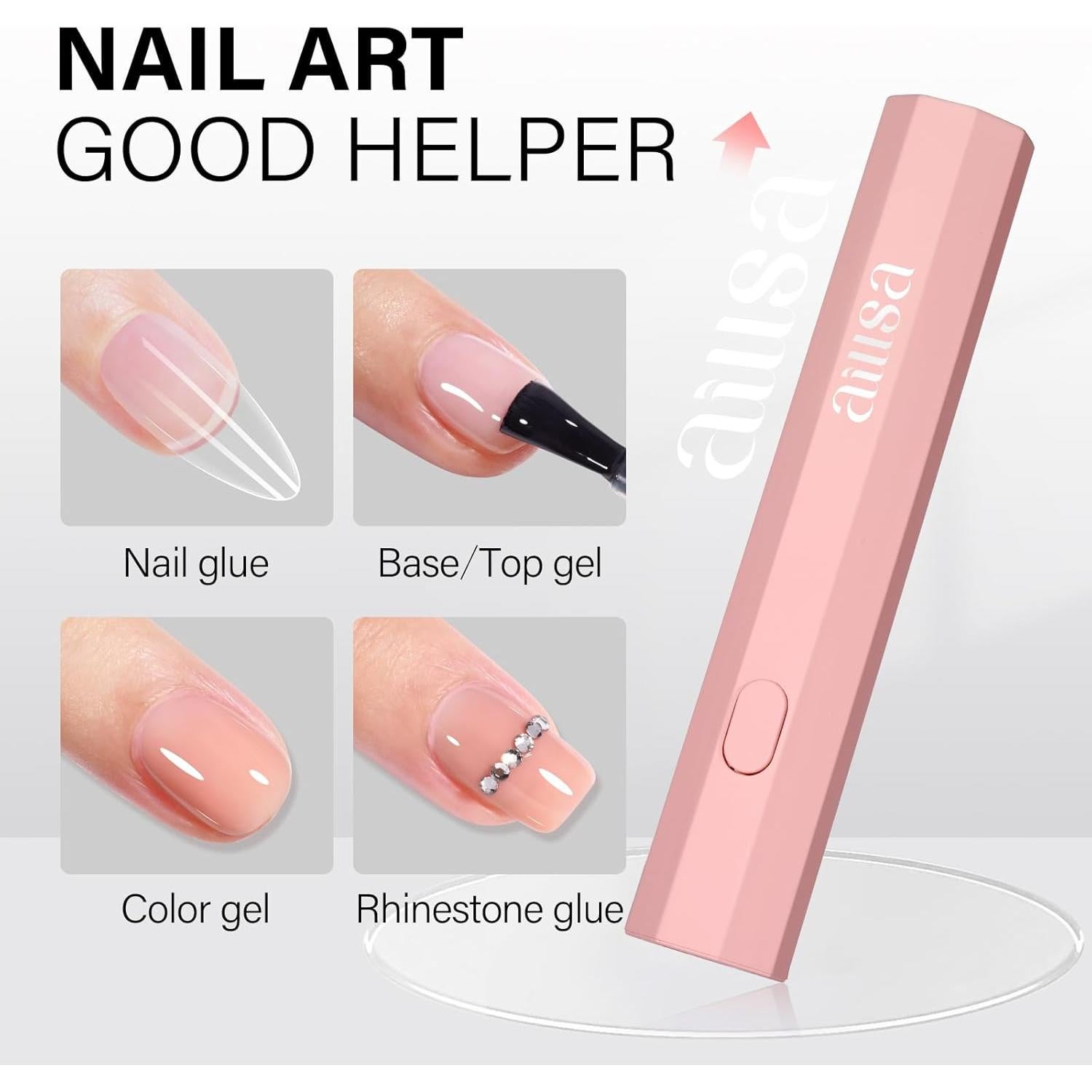 AILLSA Lámpara UV Portátil para Uñas de Gel Rosa