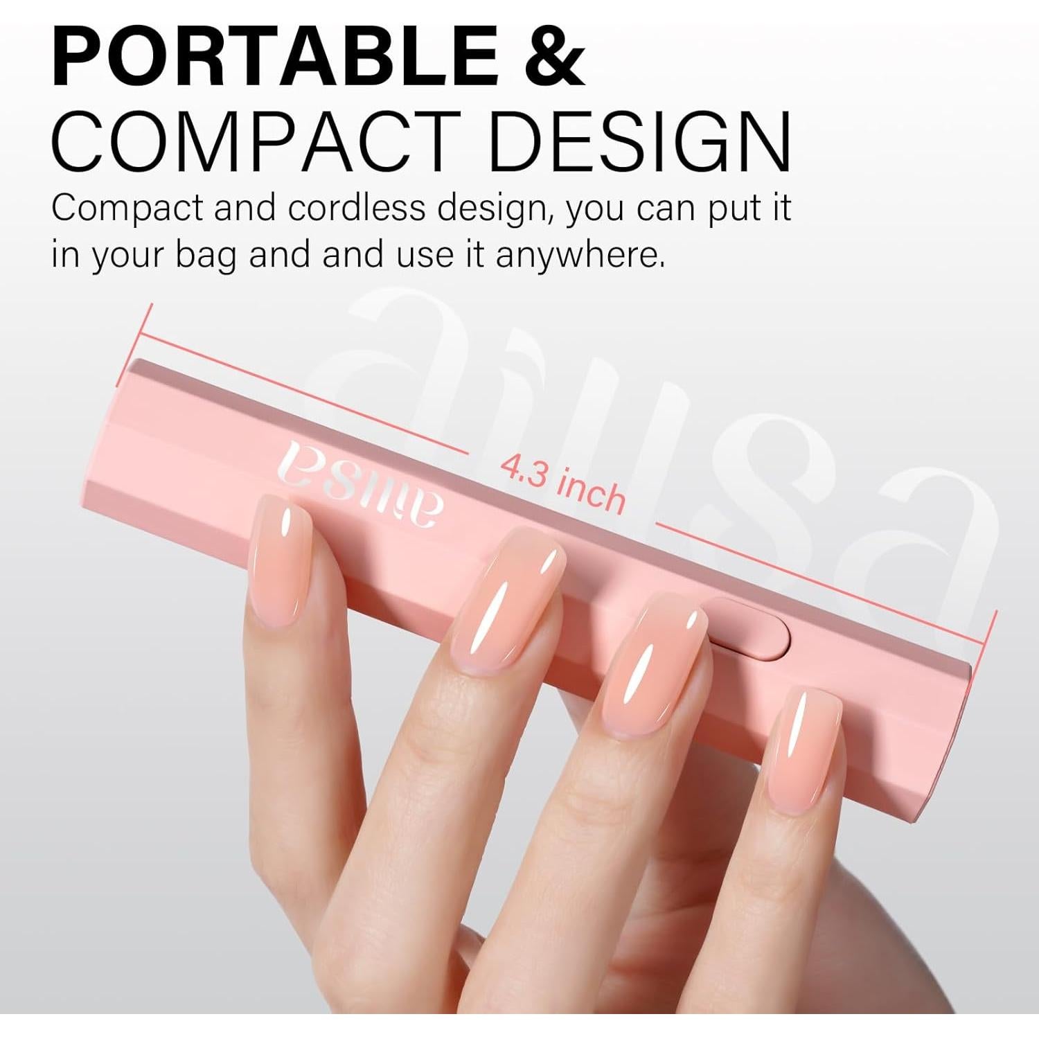 AILLSA Lámpara UV Portátil para Uñas de Gel Rosa