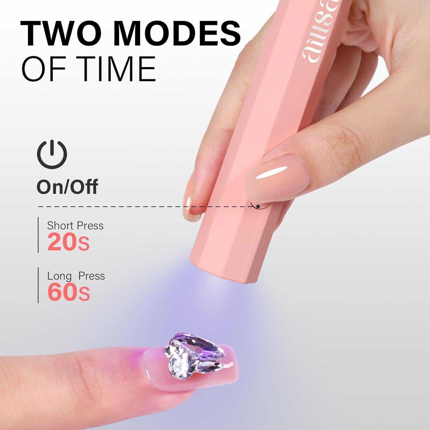 AILLSA Lámpara UV Portátil para Uñas de Gel Rosa