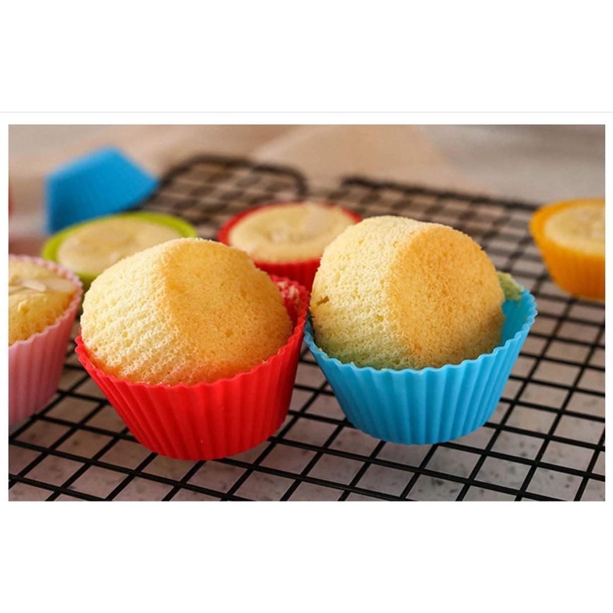 Tazas de Hornear de Silicona JEWOSTER 24 Piezas Multicolor