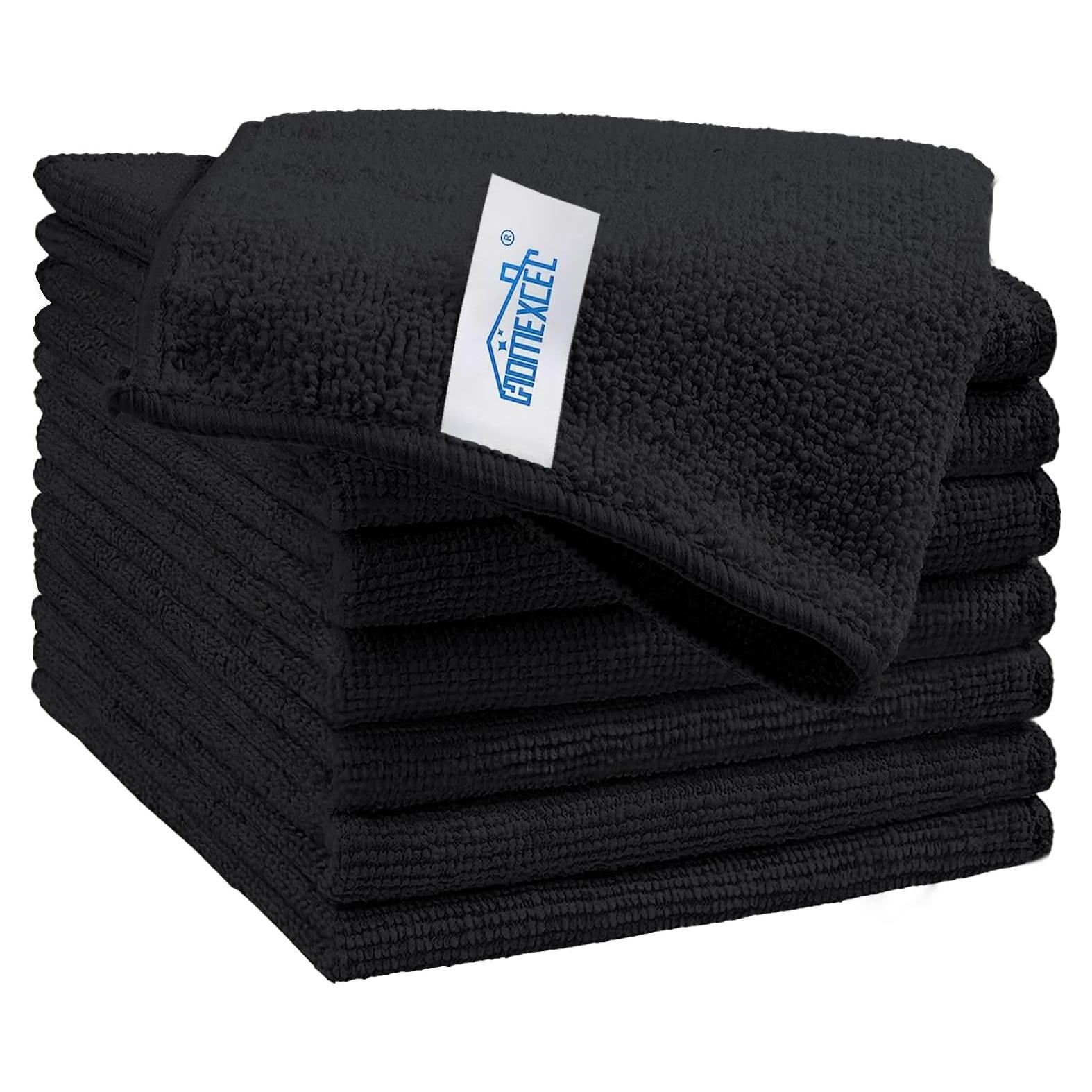 Paños de Microfibra HOMEXCEL Negros, 8 Unidades 29.2x29.2 cm