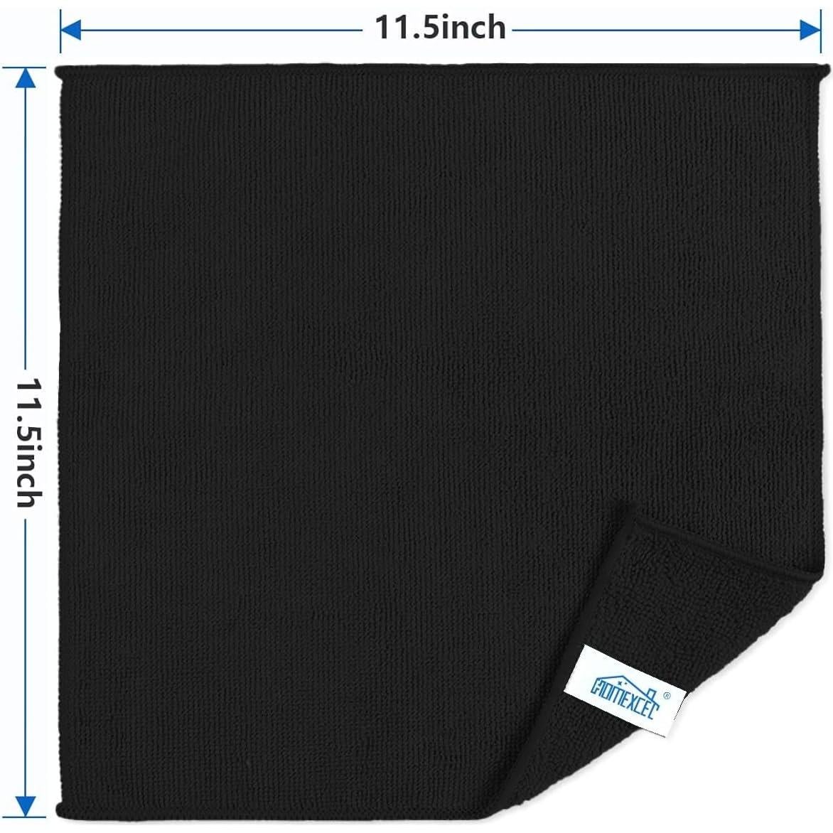 Paños de Microfibra HOMEXCEL Negros, 8 Unidades 29.2x29.2 cm