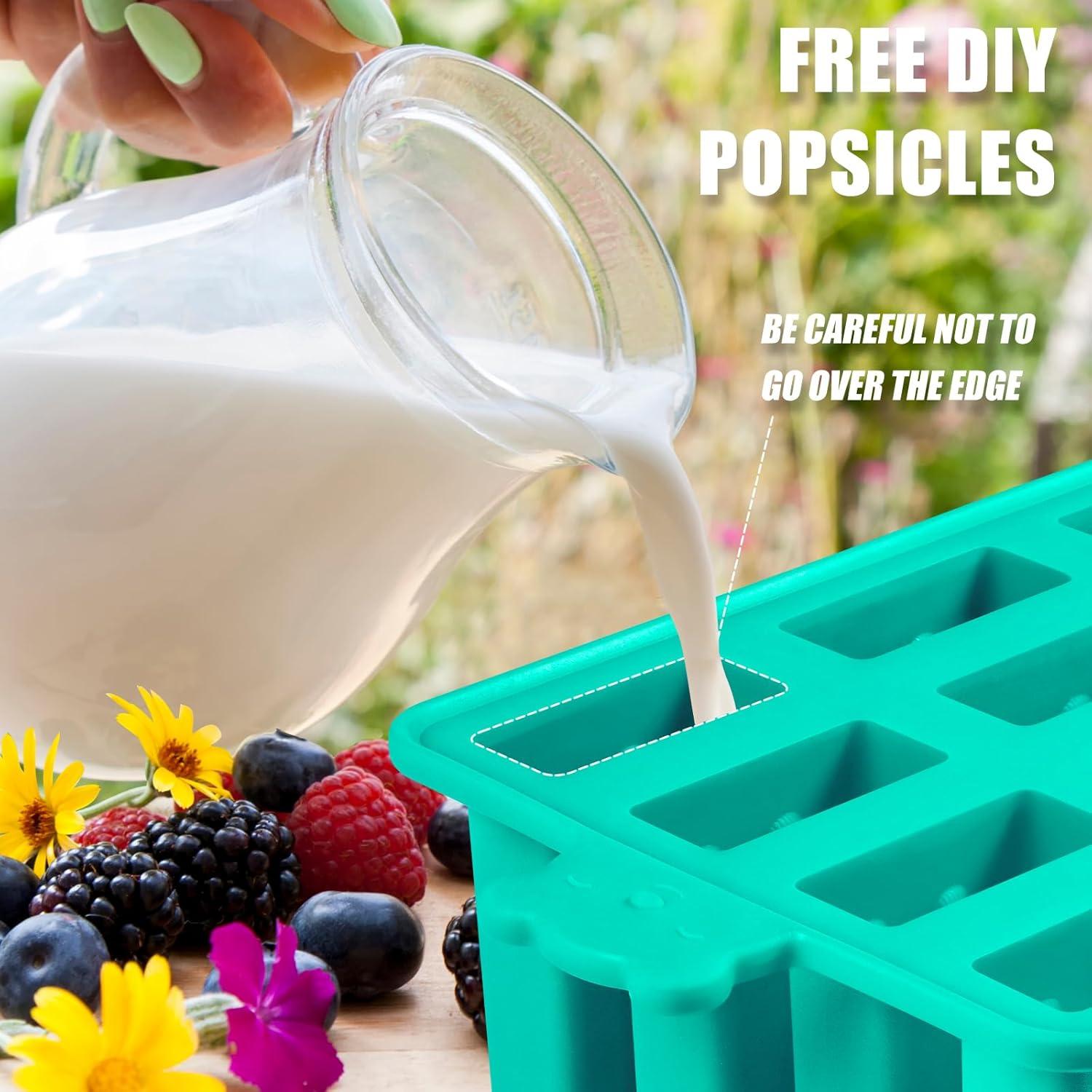 Molde de Paletas de Silicona Waybesty 12 Cavidades Azul