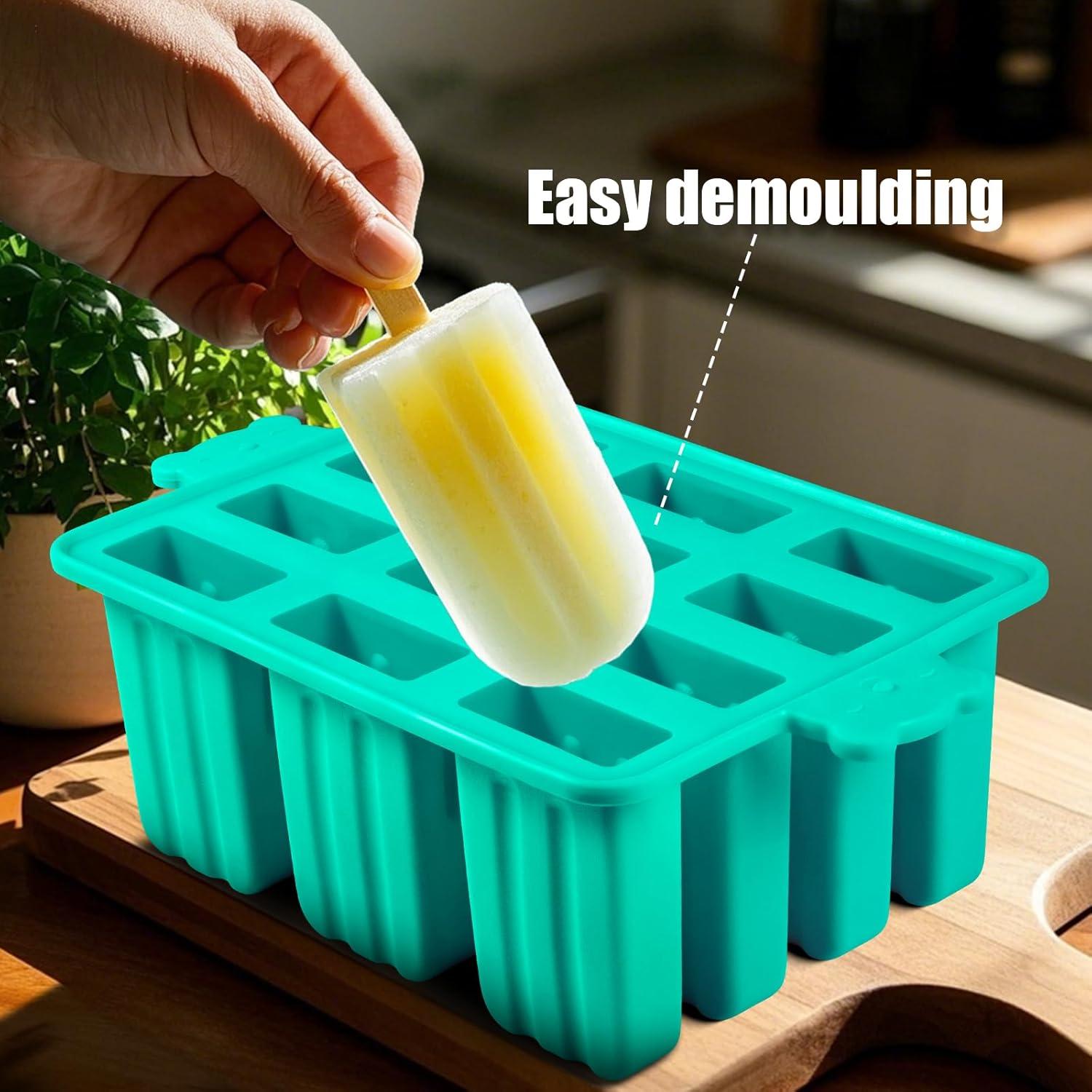 Molde de Paletas de Silicona Waybesty 12 Cavidades Azul