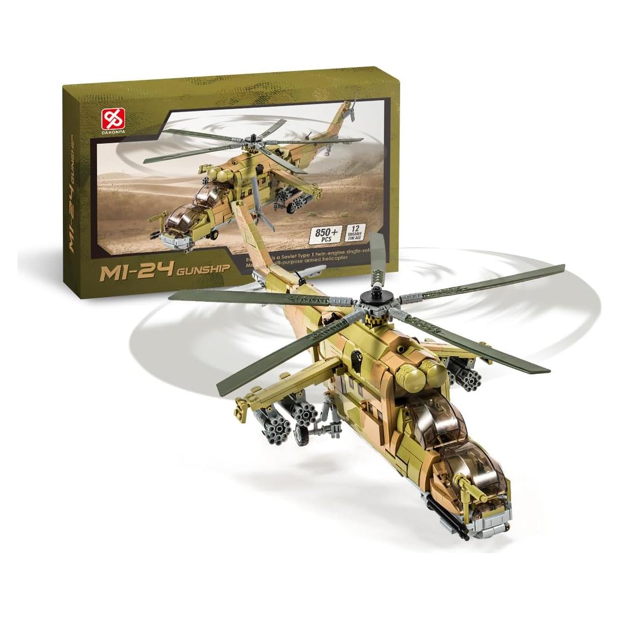 Helicóptero Militar DAHONPA MI-24S 850+ Piezas Construcción