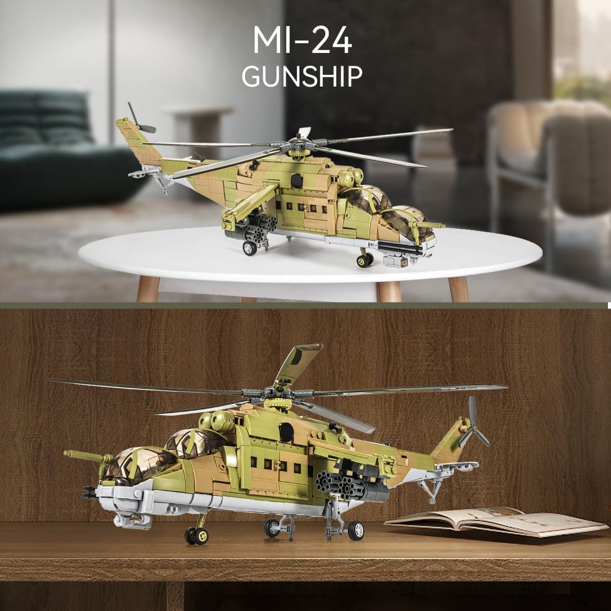 Helicóptero Militar DAHONPA MI-24S 850+ Piezas Construcción