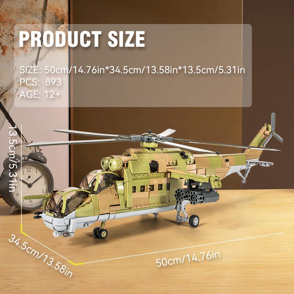 Helicóptero Militar DAHONPA MI-24S 850+ Piezas Construcción