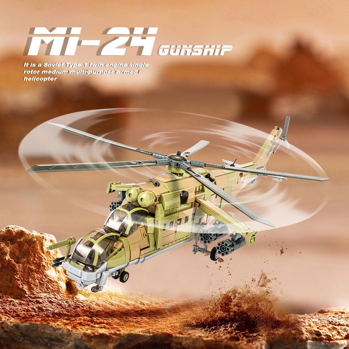 Helicóptero Militar DAHONPA MI-24S 850+ Piezas Construcción