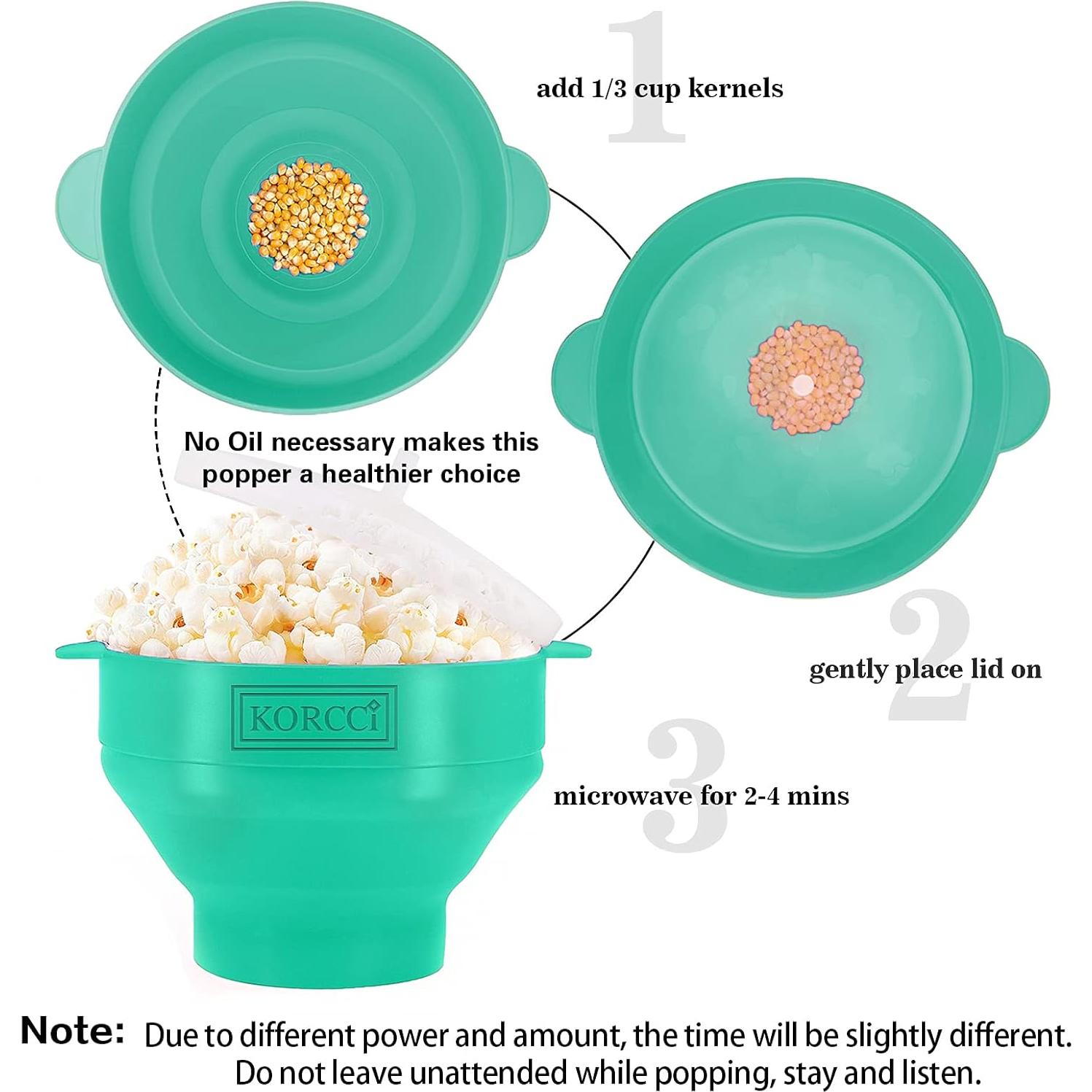 Tazón Plegable para Palomitas KORCCI Aqua 2.4L Microondas