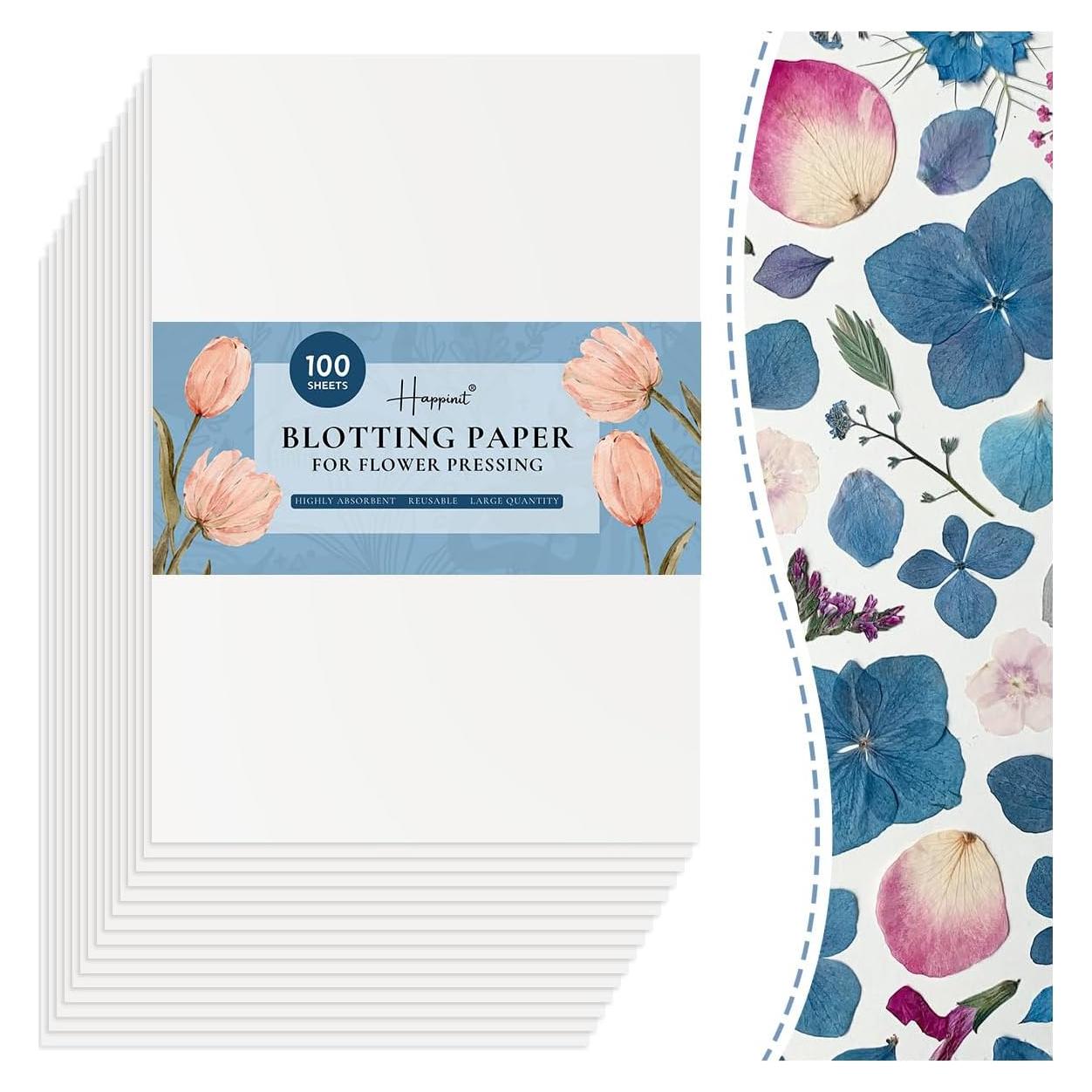 Papel Absorbente para Prensado de Flores Happinit 100 Hojas