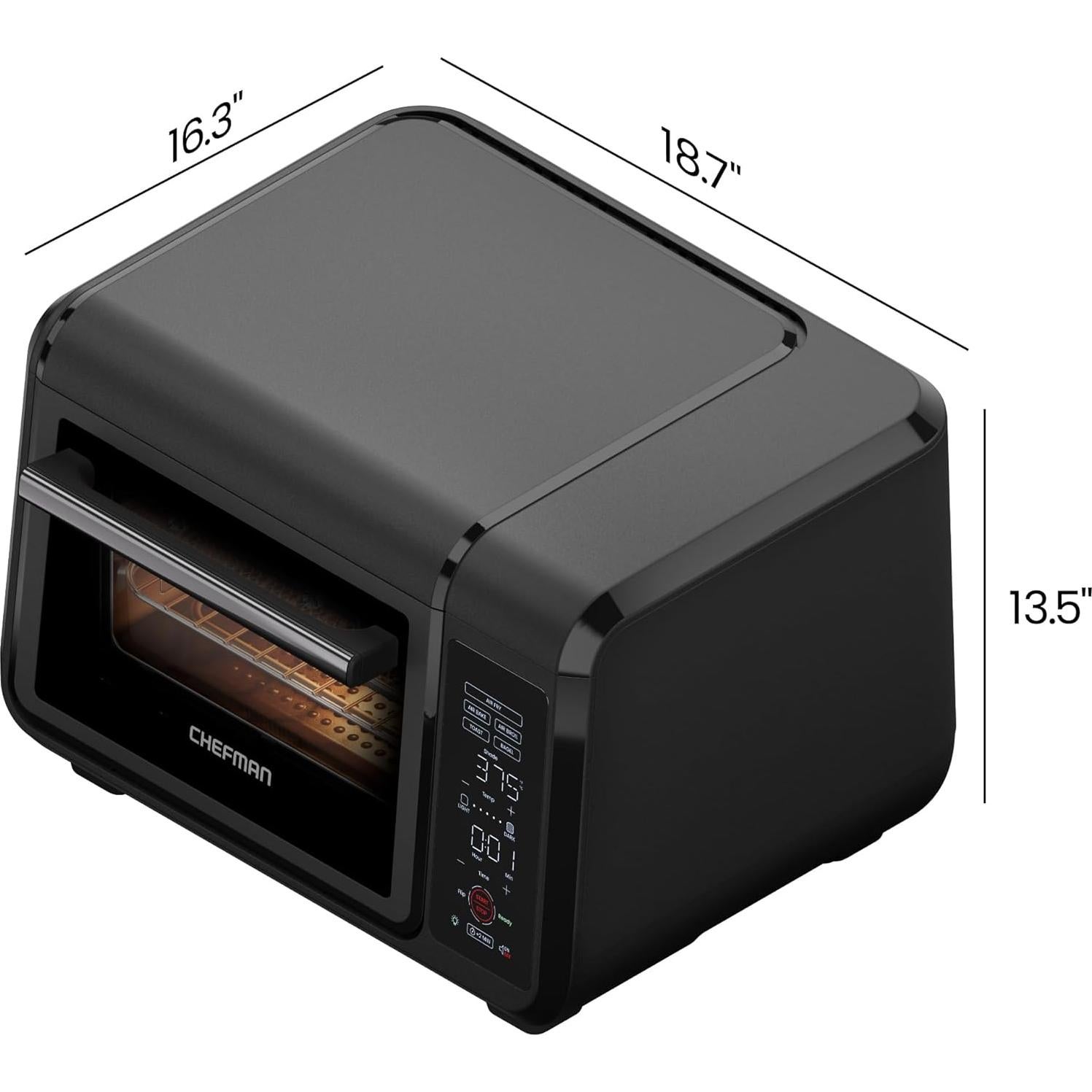 Horno Tostador Chefman EasyAir Oven + Fryer 15L 5 en 1 Negro