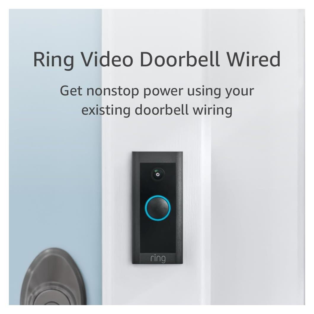 Ring Video Doorbell Wired (newest model), Use Two-Way Talk, advanced motion detection, HD camera and real-time alerts to monitor your front door (wiring required)