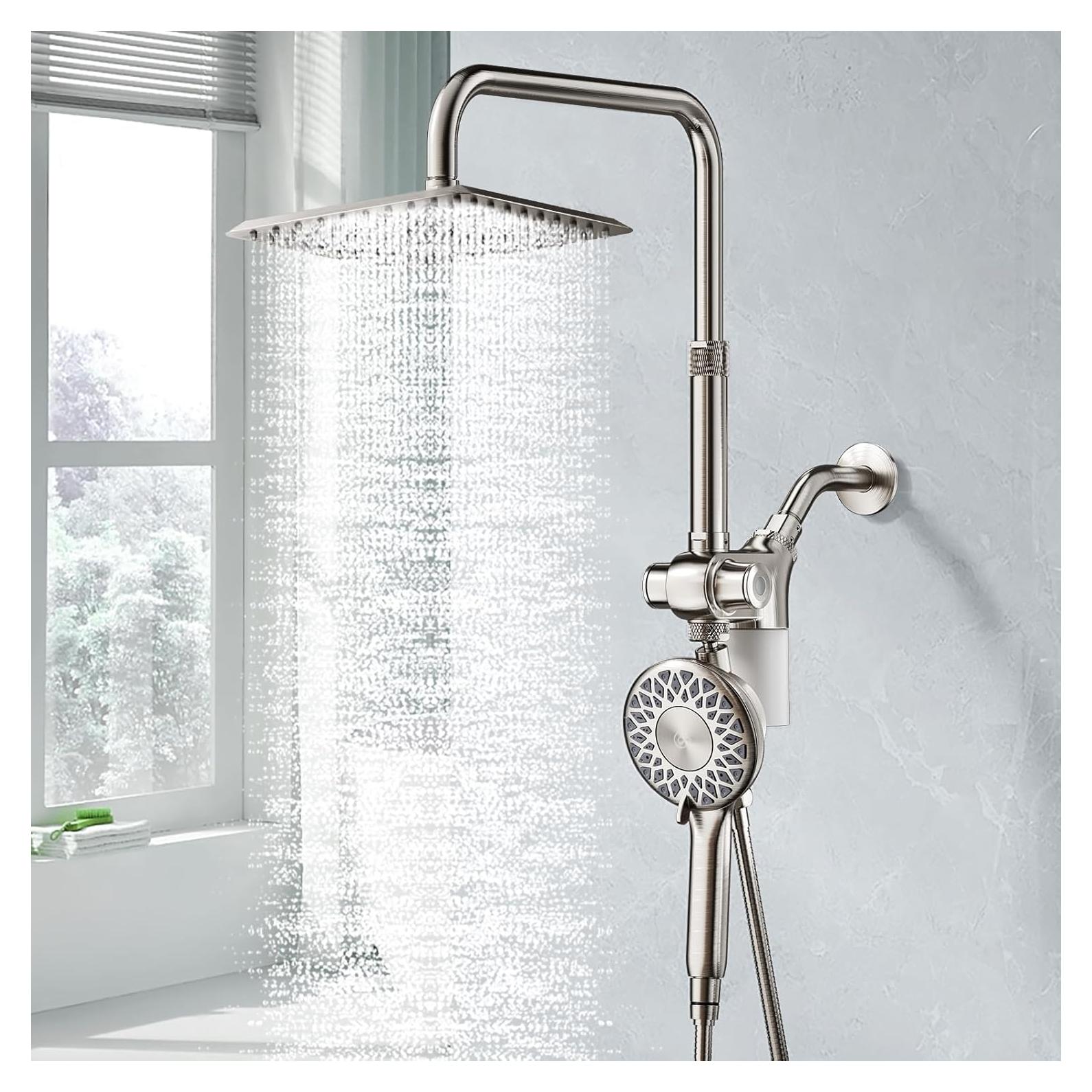 Cabezal de Ducha Filtrada SINGSUO 10" con Mango Doble y Filtro